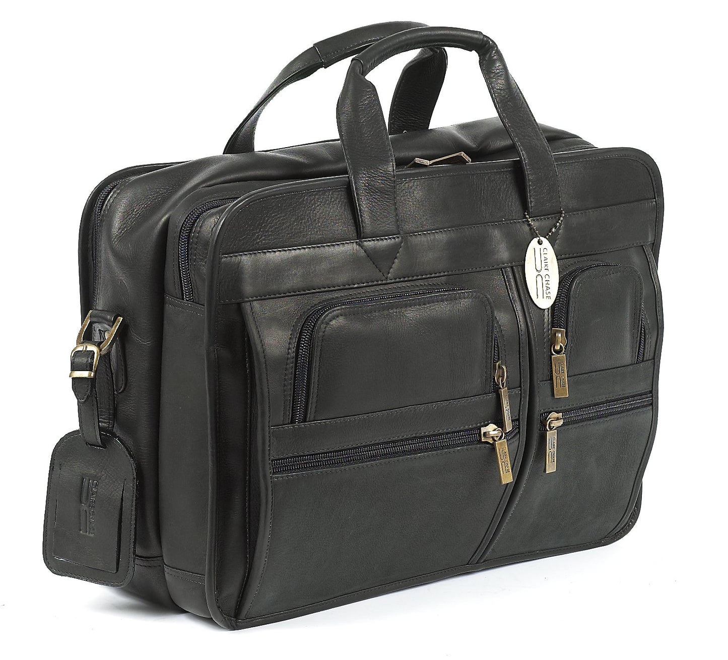 Claire Chase Executive Computer Briefcase, Black, One Size