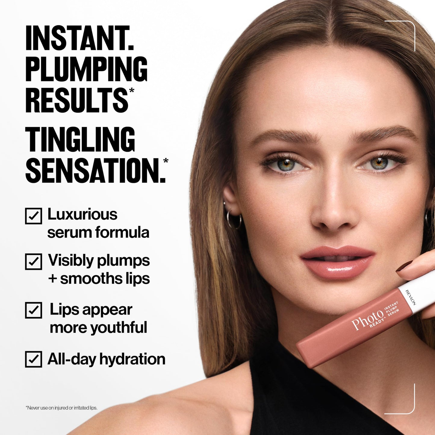 REVLON PhotoReady Instant Plump Serum, Plumping Gloss, Hydrating, Non-Sticky & High Shine Finish, 004 Bring the Zing, 0.25 fl oz