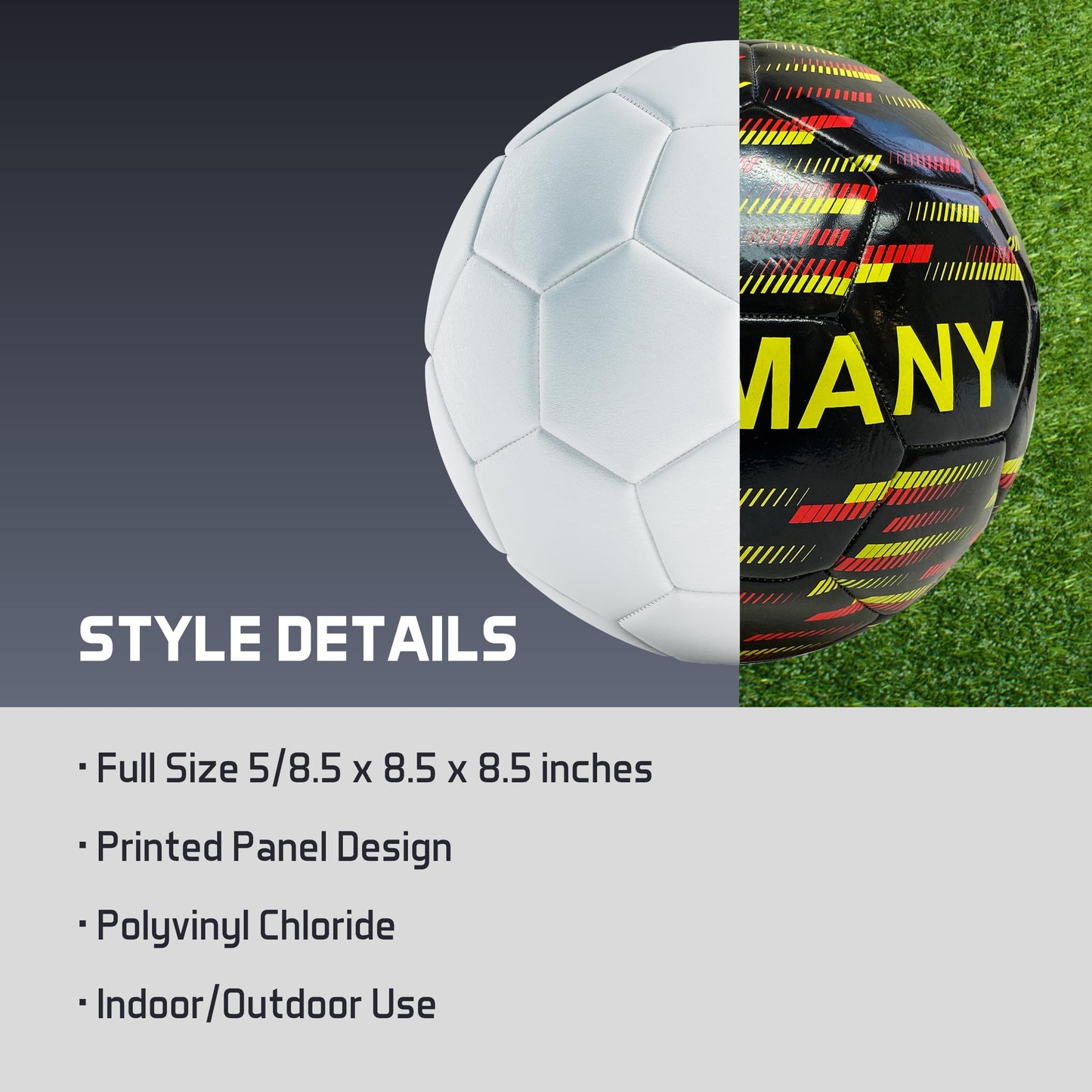 Top Spirit Size 5 Soccer Ball, Country Sports Training Futbol for Recreational Youth and Adult Soccer Players, Germany