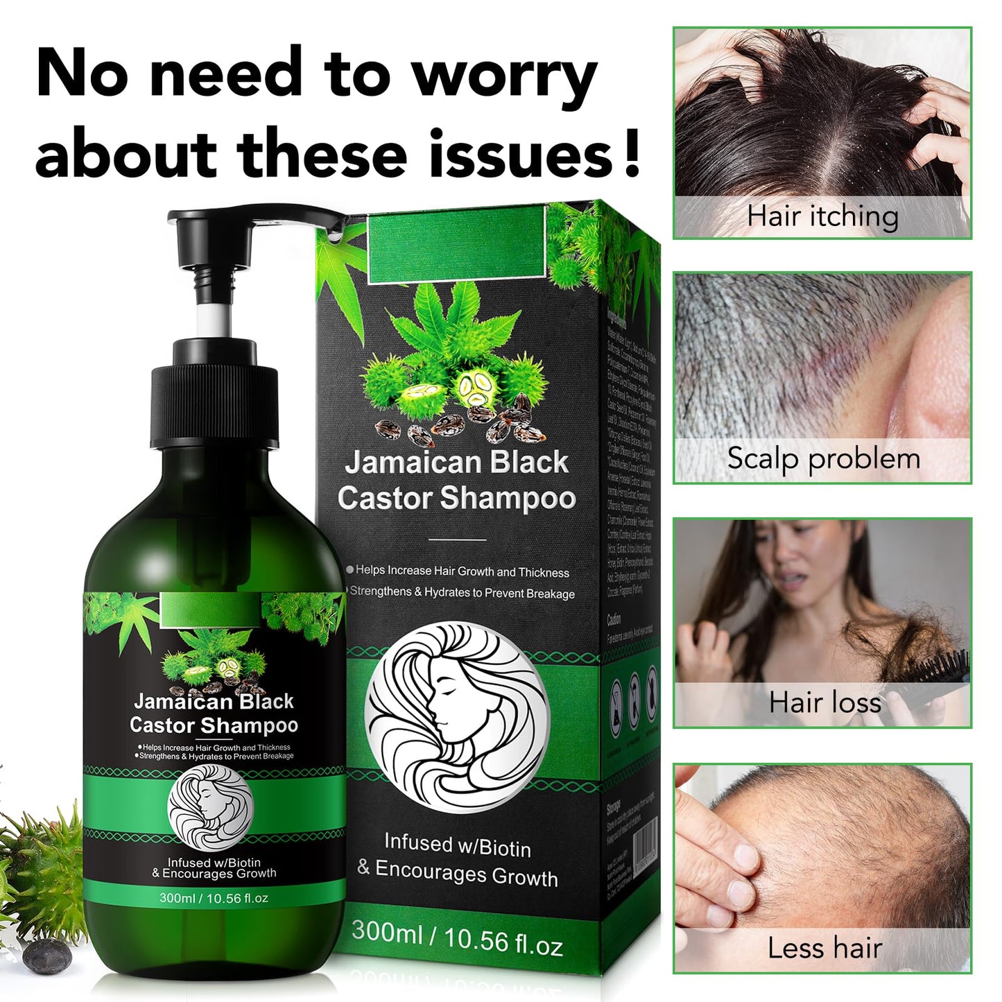 Jamaican Pure Cold Pressed Black Castor Oil Shampoo and Growth Set - 10.56 fl.oz Strengthen and Restore Shampoo for Damaged Hair