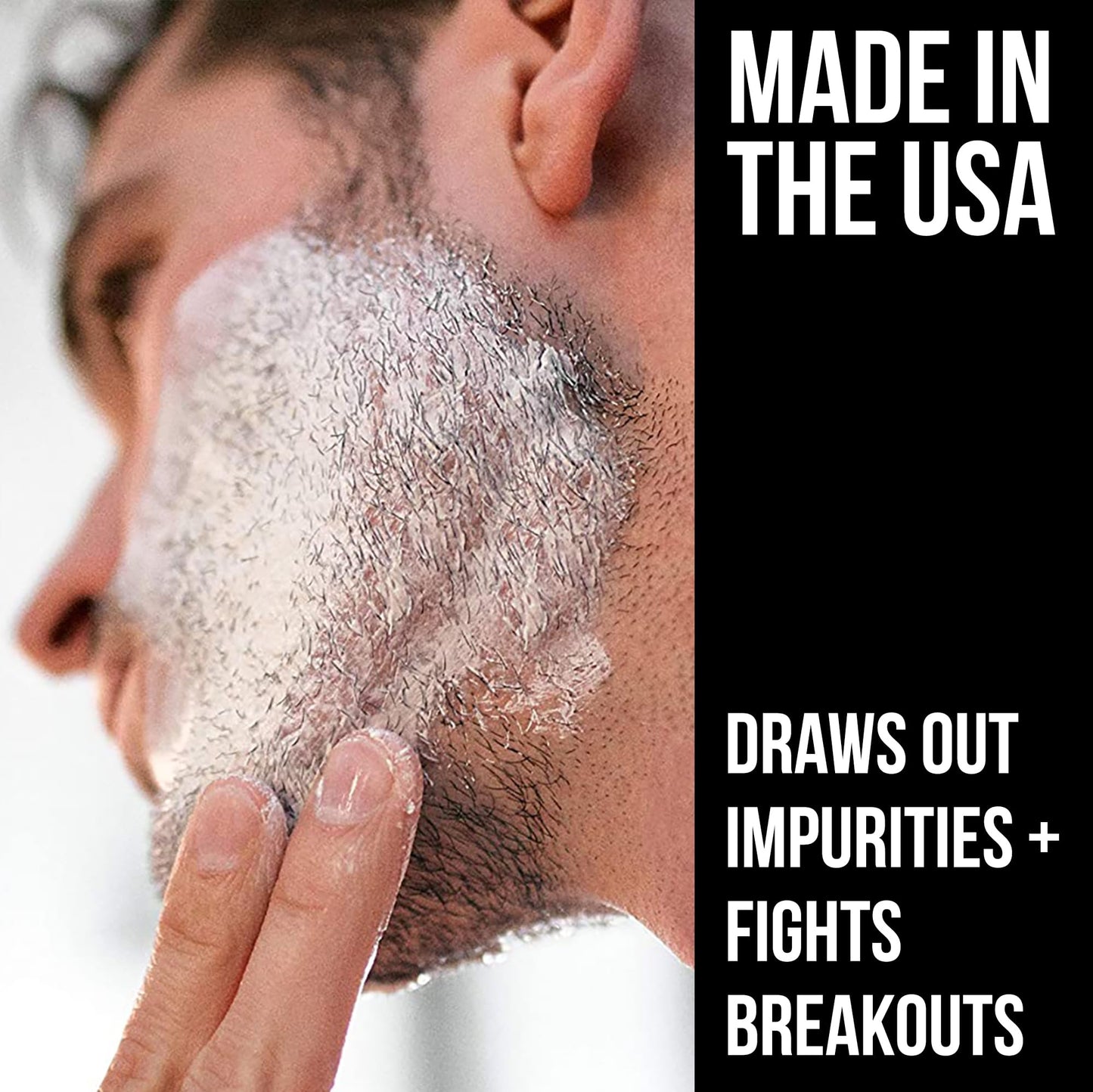 RUGGED & DAPPER - Premium Face Mask for Men - Deep Pore Cleansing Treatment - Fights Blackheads + Acne + Excess Oil - USA Made with Natural Kaolin
