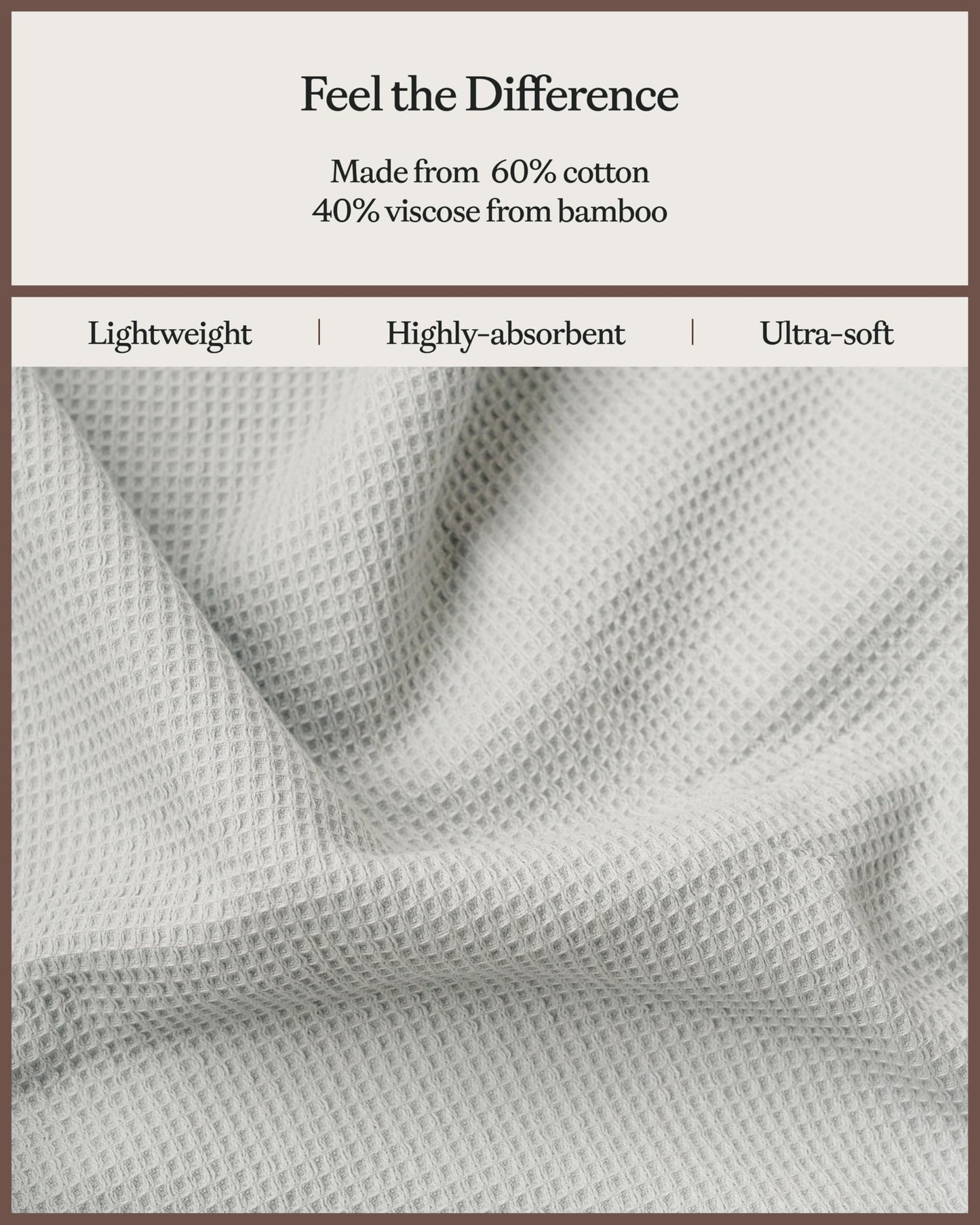 Cozy Earth Waffle Bath Towels - 60% Cotton 40% Viscose from Bamboo Bath Towels 30 x 58 Inches - Soft & Absorbent Terry, Reversible Mini Textured…