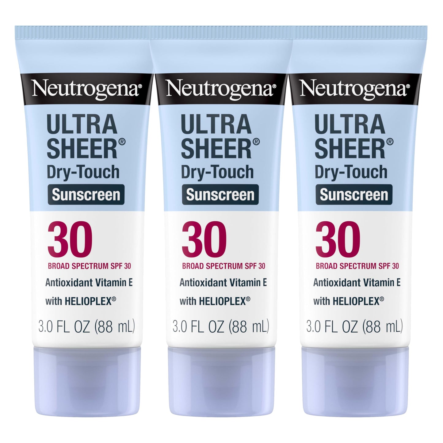 Neutrogena Ultra Sheer Dry-Touch Sunscreen SPF 30 for Face & Body, Lightweight Non Greasy, Broad Spectrum UVA/UVB, No White Cast, Water Resistant (80