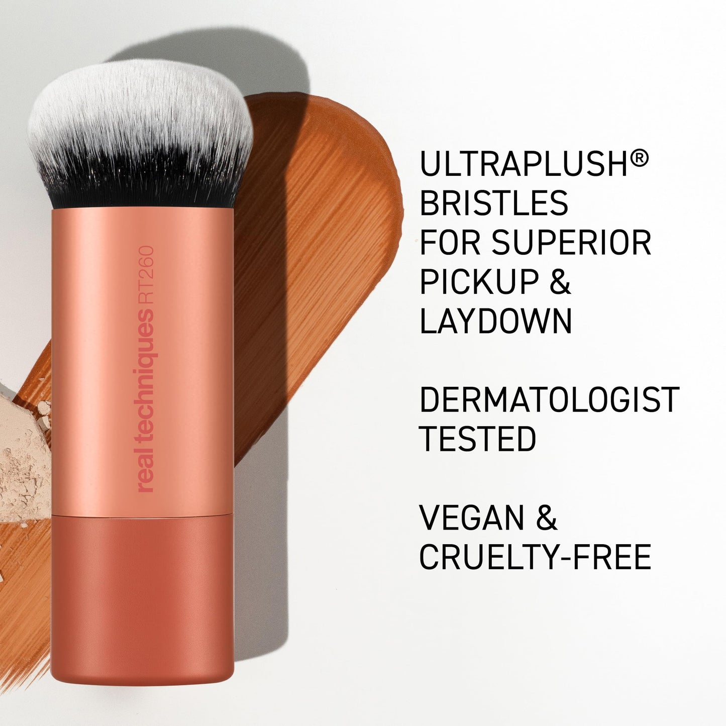 Real Techniques Bubble Blending Makeup Brush, Multipurpose Foundation Brush For Liquid, Cream, & Powder Products, Unique Round Brush Head, Synthetic Beauty and Personal Care Real Techniques