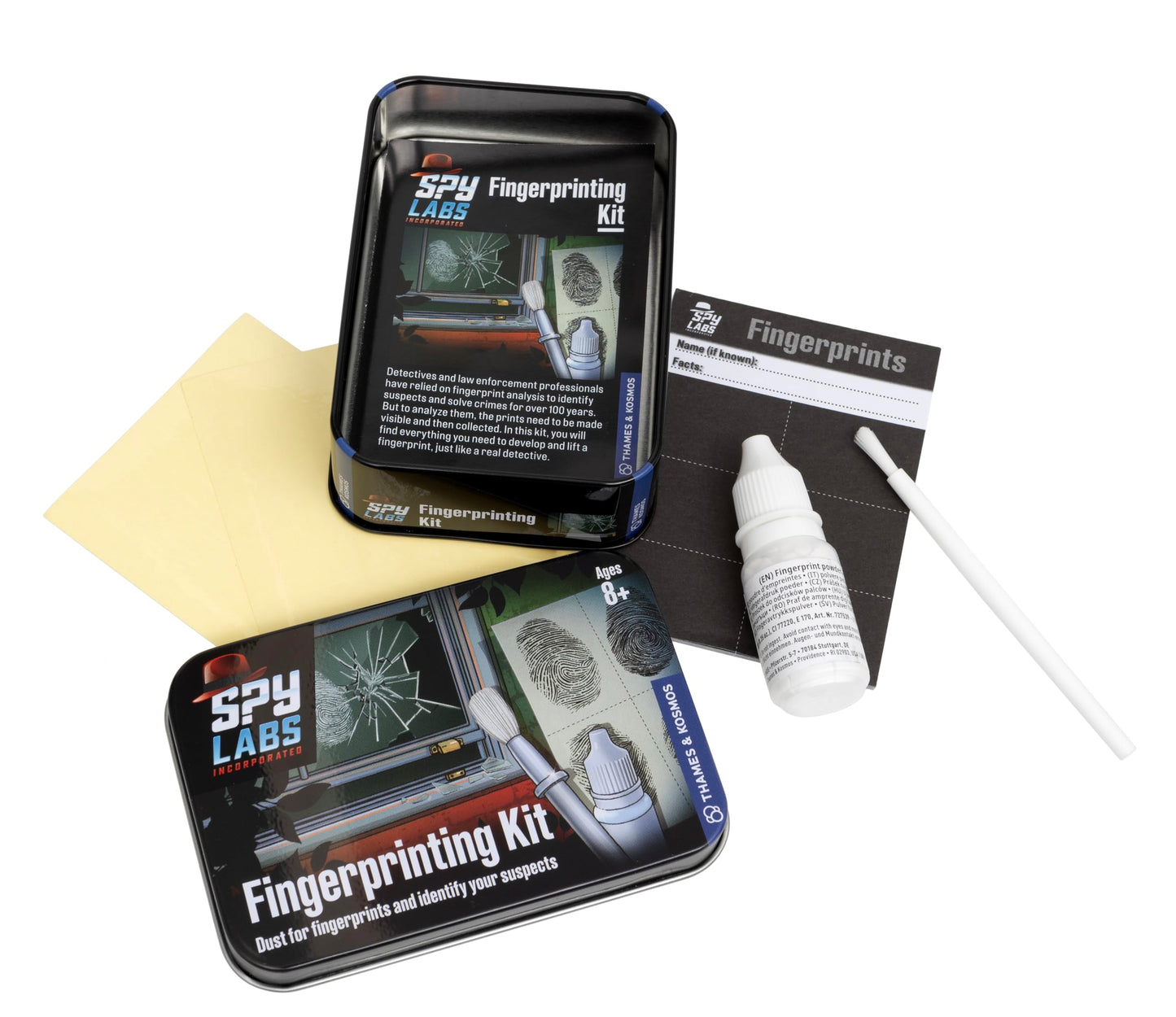 Thames & Kosmos Spy Labs Inc Fingerprinting Kit – Identify, Collect & Analyze Fingerprints with Detective Tools for Young Investigators