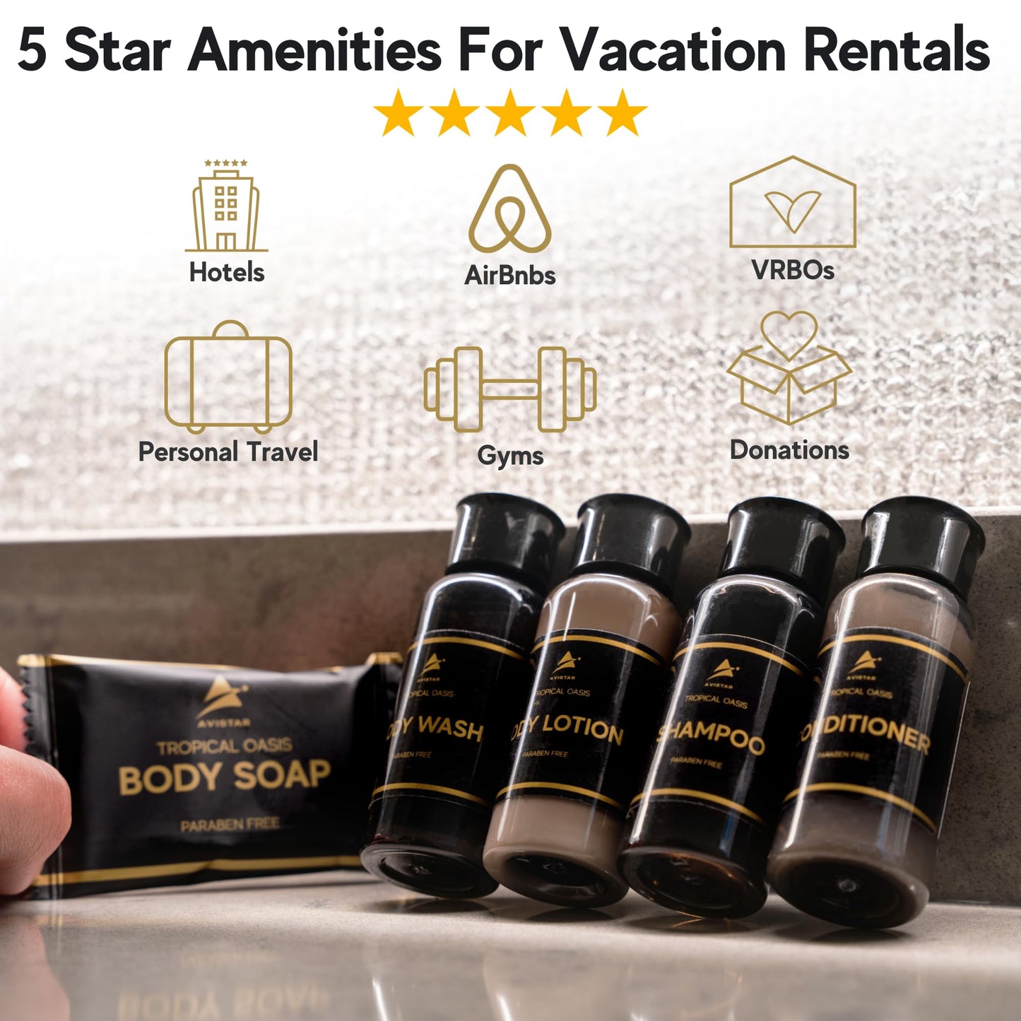 200 Piece Hotel Soap & Bulk Toiletries - Hotel Essentials for Guests - Hotel Shampoo & Conditioner Supplies for Guests, Hotel Toiletries Bulk Set