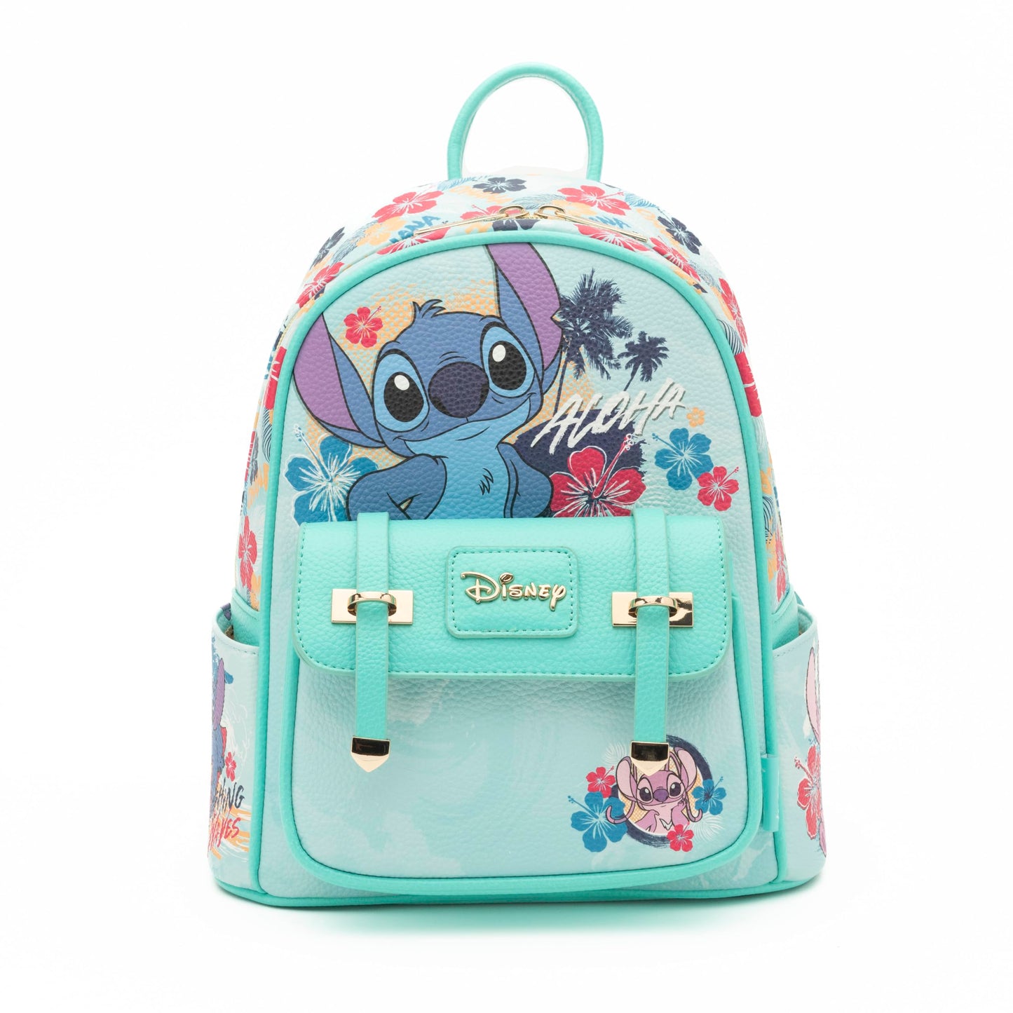 Wondapop - Stitch 11"" Vegan Leather Fashion Mini Backpack, Blue