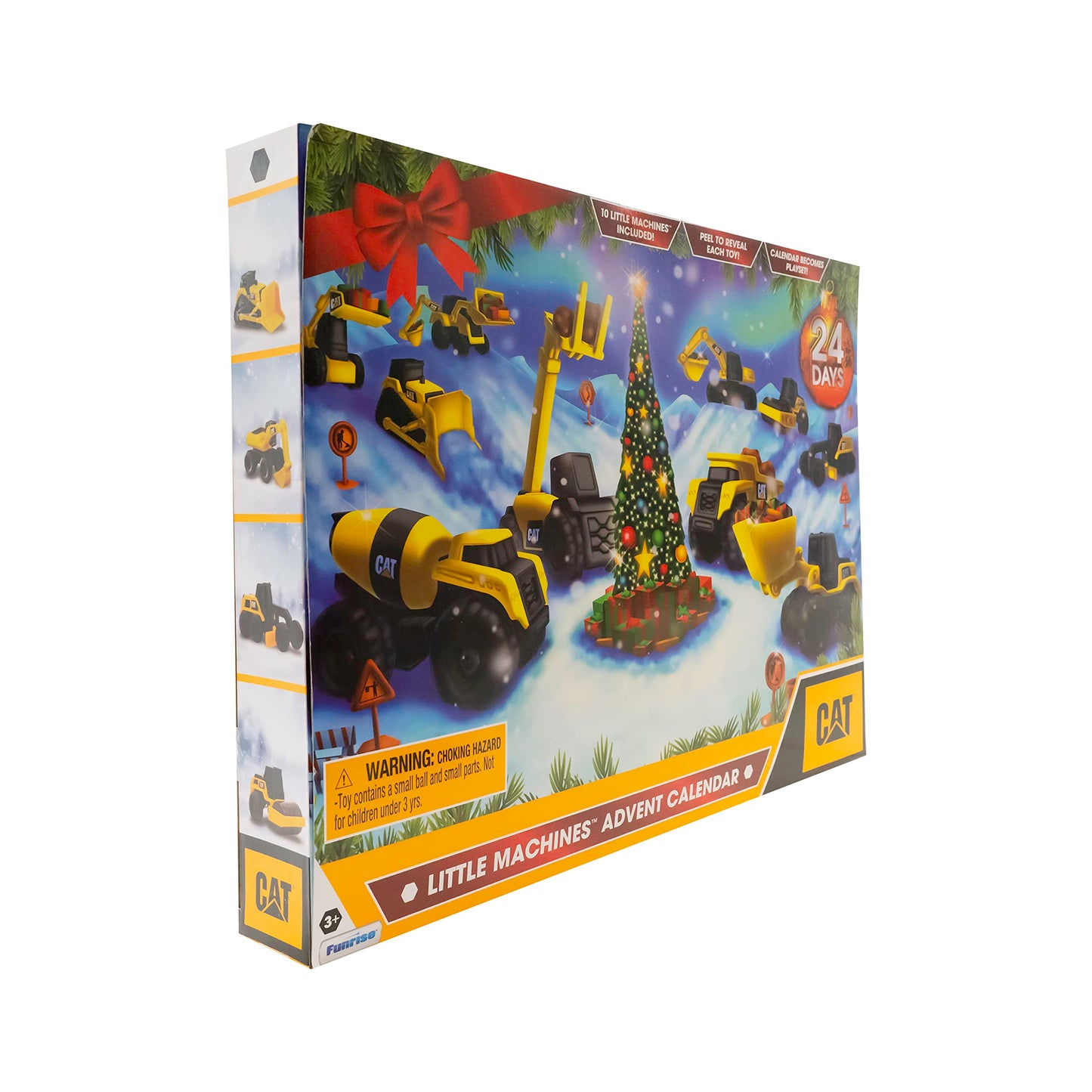 CAT Construction Toys Little Machines Advent Calendar – 24 Pc Set with 10 Mini Vehicles & Magic Insta-Dirt, Kids Ages 3+