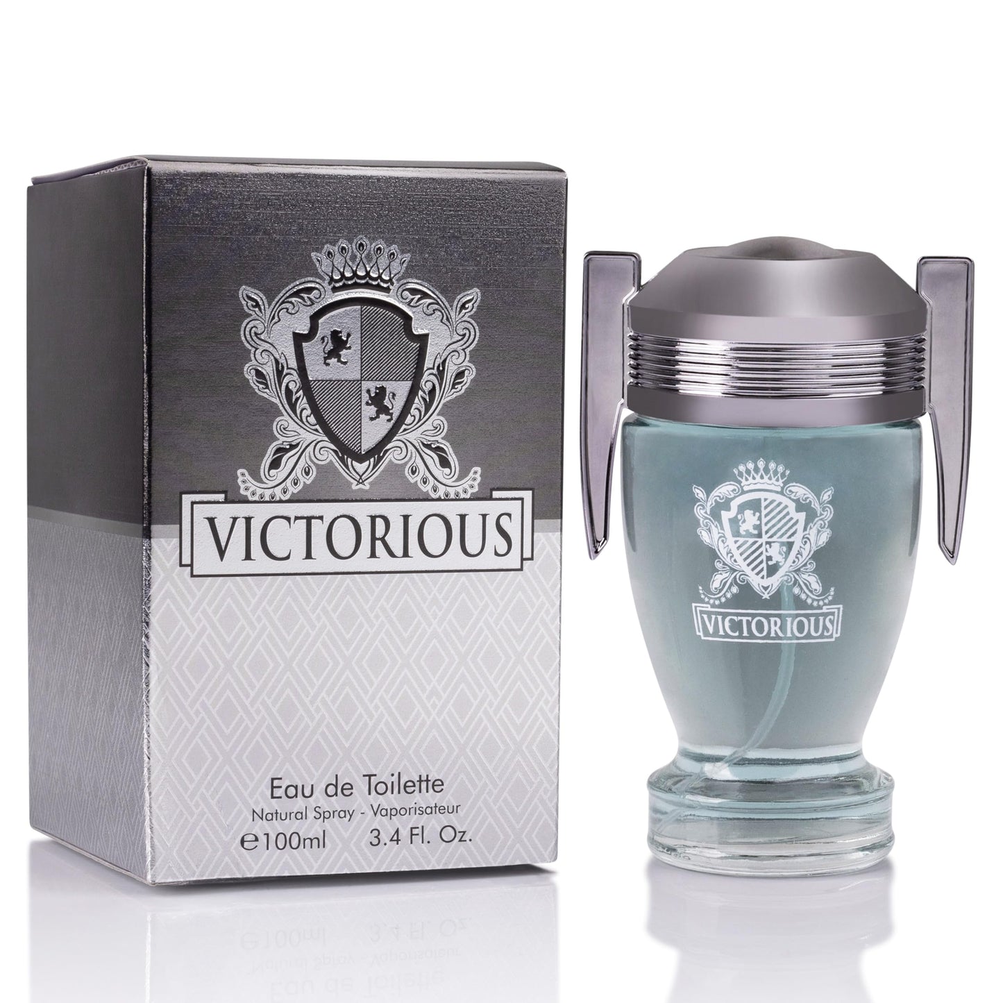 Victorious for Men Eau De Toilette - Woody & Aquatic Fragrance - Aromatic Bay Leaf & Jasmine & Woody Base of Guaiac Wood, Patchouli, Oak & Ambergris