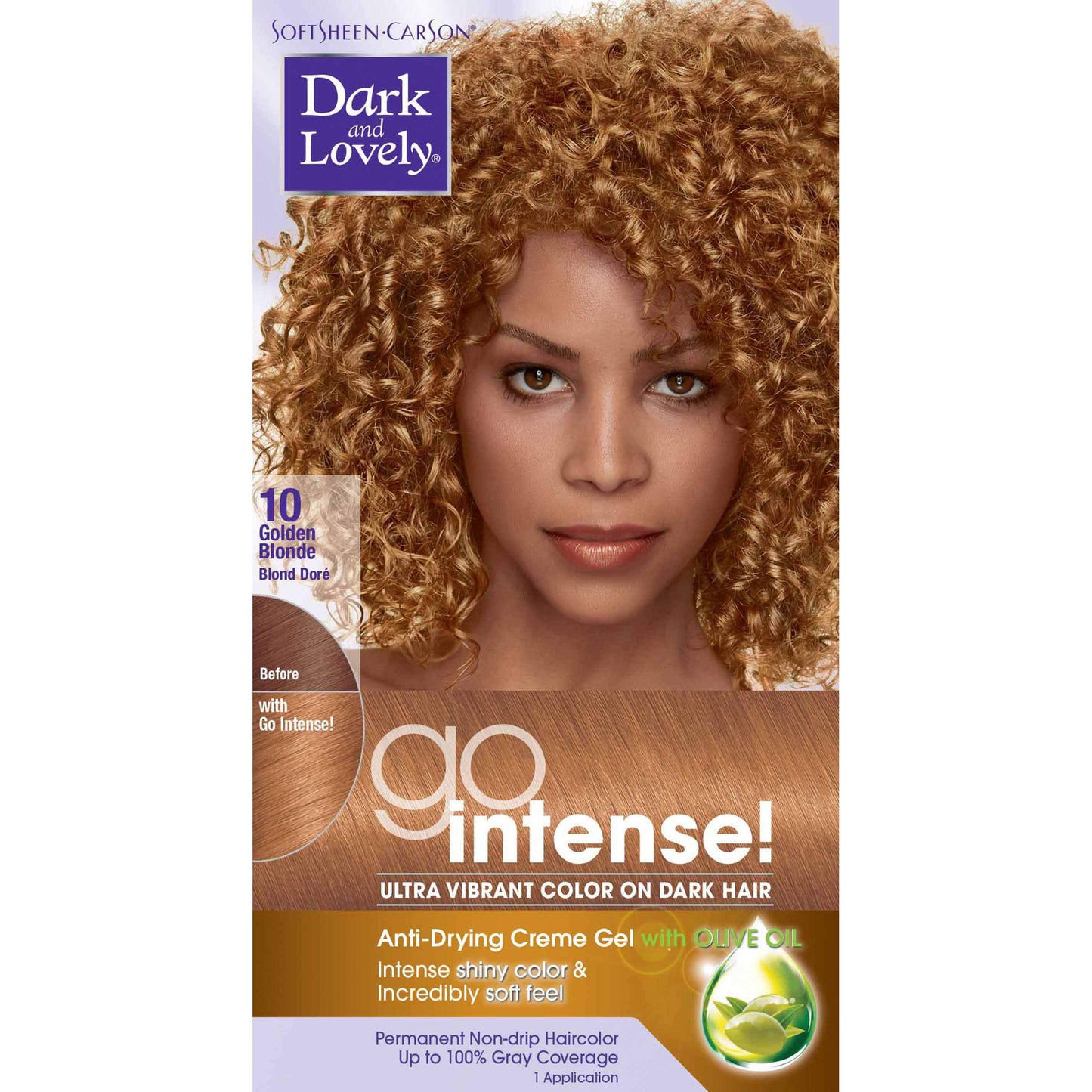 SoftSheen-Carson Dark and Lovely Go Intense Ultra Vibrant Color on Dark Hair, Golden Blonde 10 (Packaging May Vary)