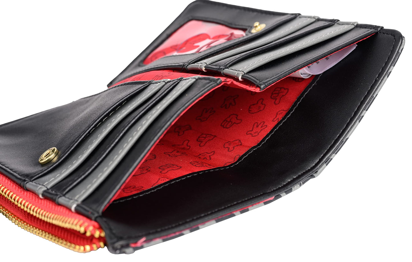 Loungefly Disney Mickey Mouse Faux Leather Wallet Womens Snap Flap Clutch