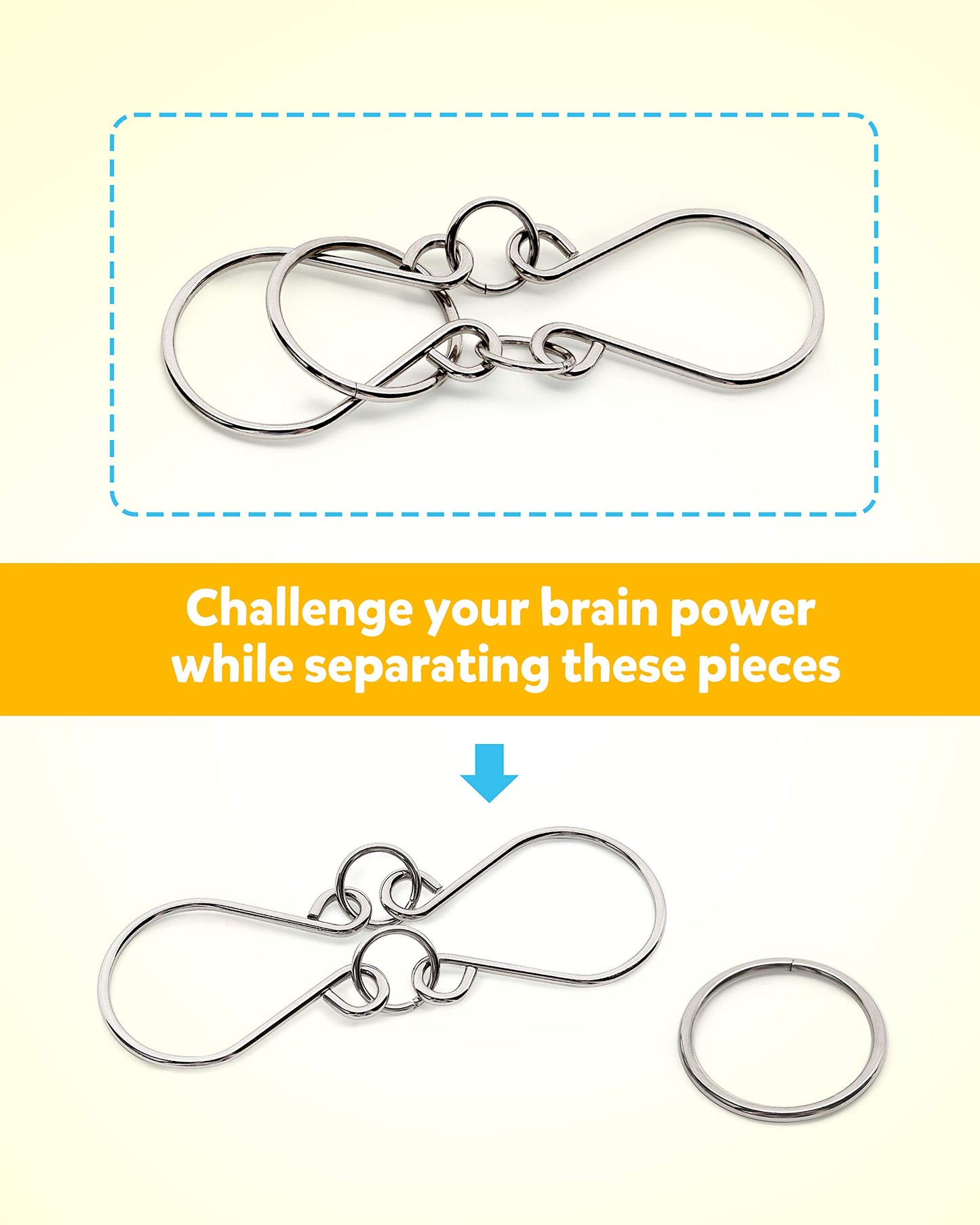 Coogam Metal Wire Puzzle Set – 16 Brain Teasers with Pouch, IQ Test Disentanglement, Interlock & Unlock Game, Magic Trick Toy for Kids & Adults