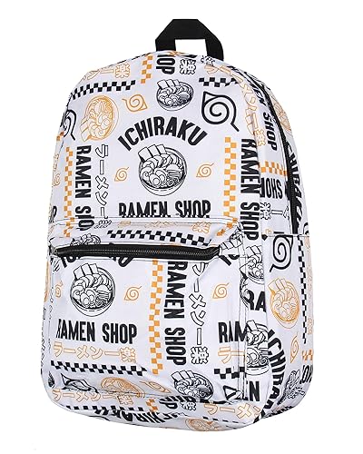 Bioworld Naruto Backpack Ichiraku Ramen Shop Laptop School Travel Backpack Standard White
