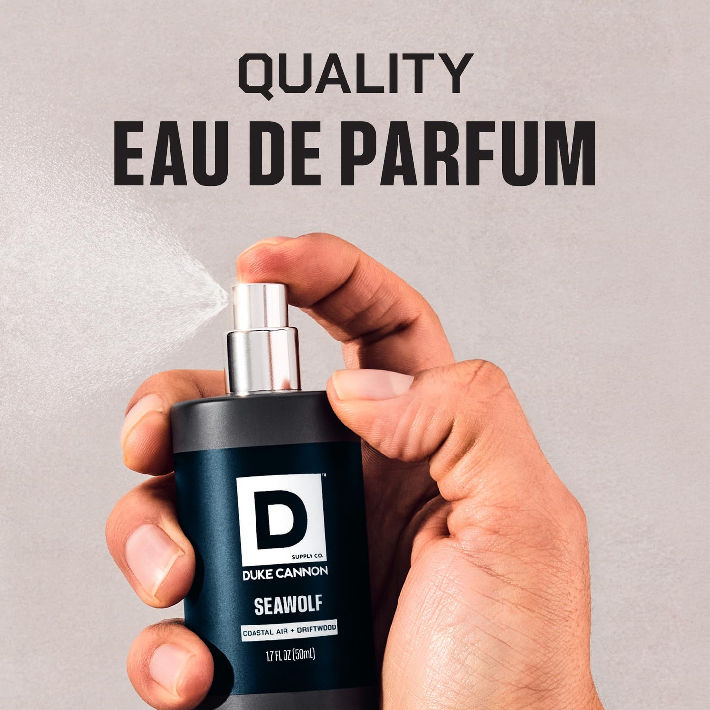 Duke Cannon Proper Cologne Seawolf | Men's Eau de Parfum | Driftwood and Coastal Air | Subtle, Fresh Long-Lasting Scent | 1.7 fl oz