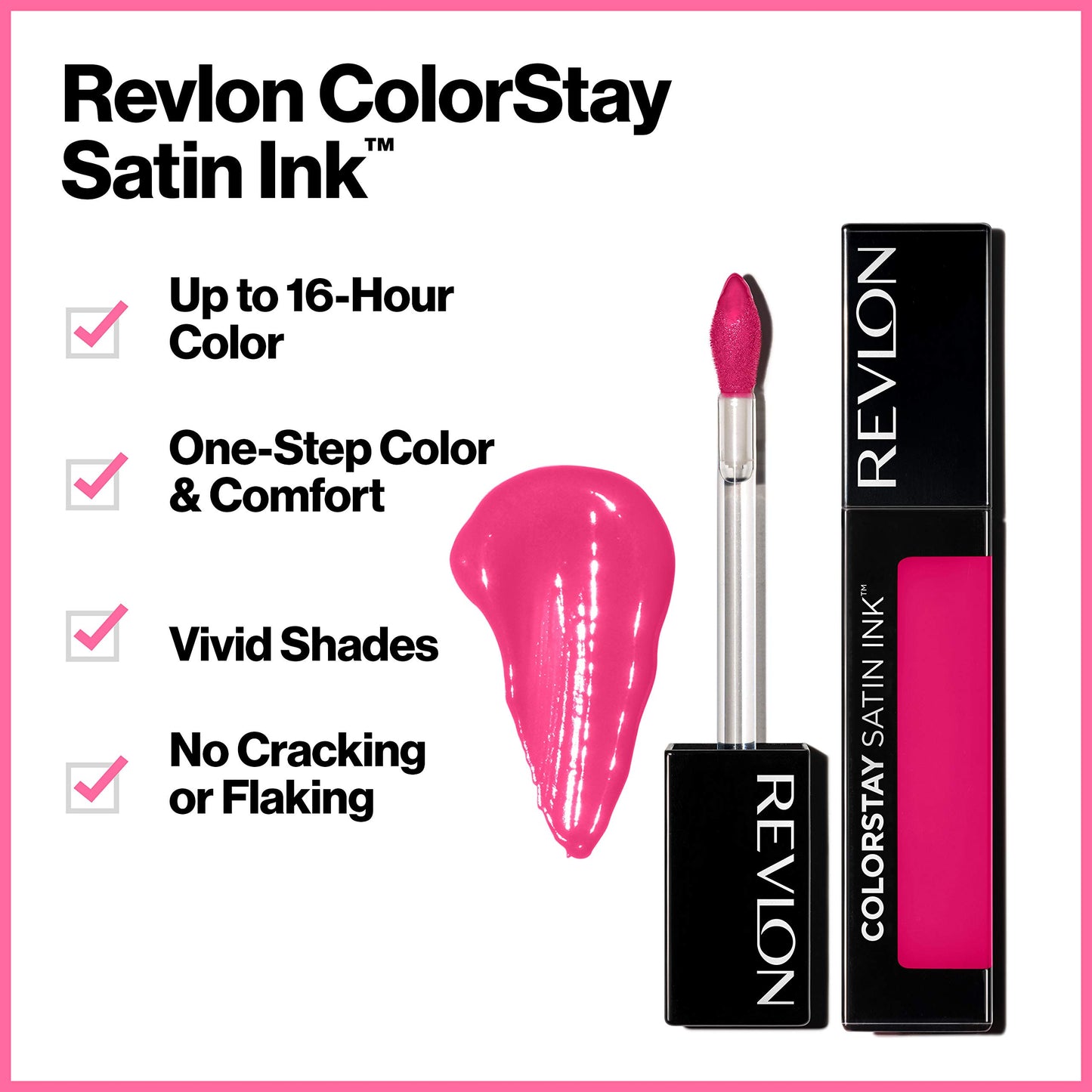 Revlon ColorStay Satin Ink Liquid Lipstick, Longwear Rich Lip Colors, Formulated with Black Currant Seed Oil, 023 Up All Night, 0.17 fl oz