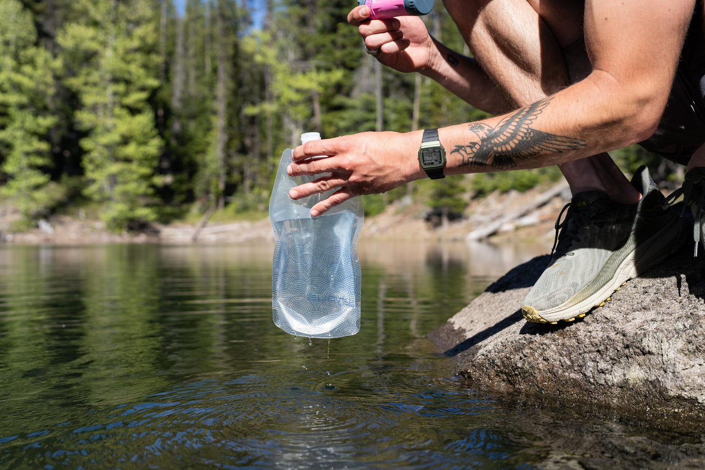 Platypus SoftBottle Flexible Water Bottle with Closure Cap, Platy Logo, 1.0-Liter