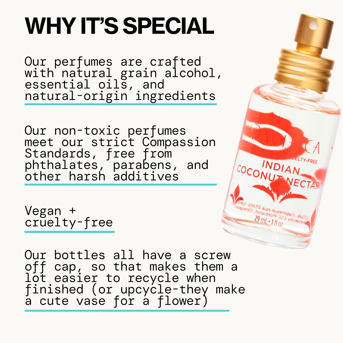 Pacifica Indian Coconut Nectar Perfume Spray - Tropical Vanilla & Coconut Fragrance, Layerable Beachy Perfume for Women, Clean, Non-Toxic, Vegan