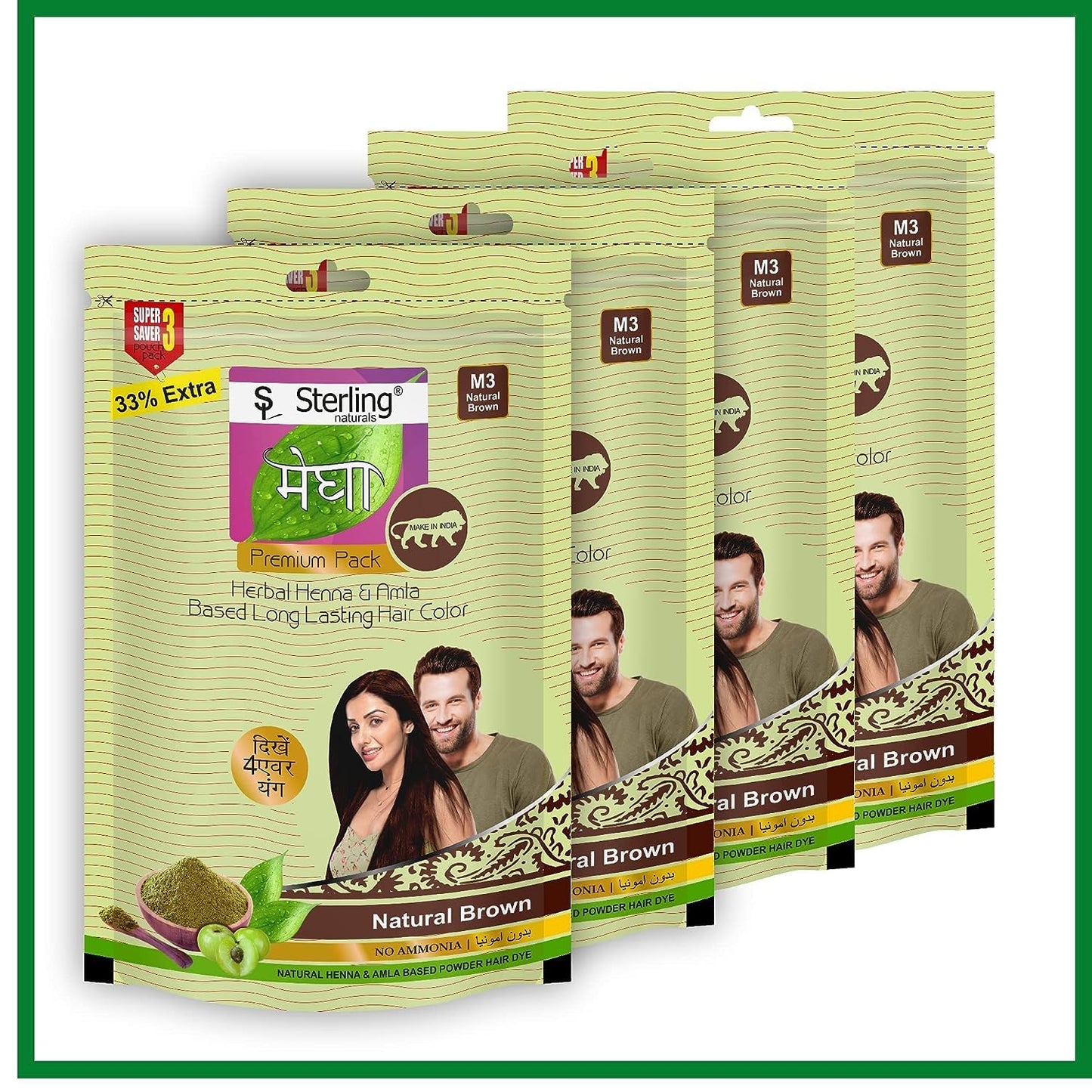 Nutranix Tna Megha Mehandi Hair Care Powder - Megha Mehandi (Pack Of 4) For Natural Hair Color Solution | For Men & Women 45GM. (Brown)
