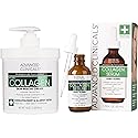 Advanced Clinicals Unscented Collagen Body Cream + Collagen Serum For Face 2PC Skincare Set | Face Serum & Body Lotion For Women & Men Helps Improve