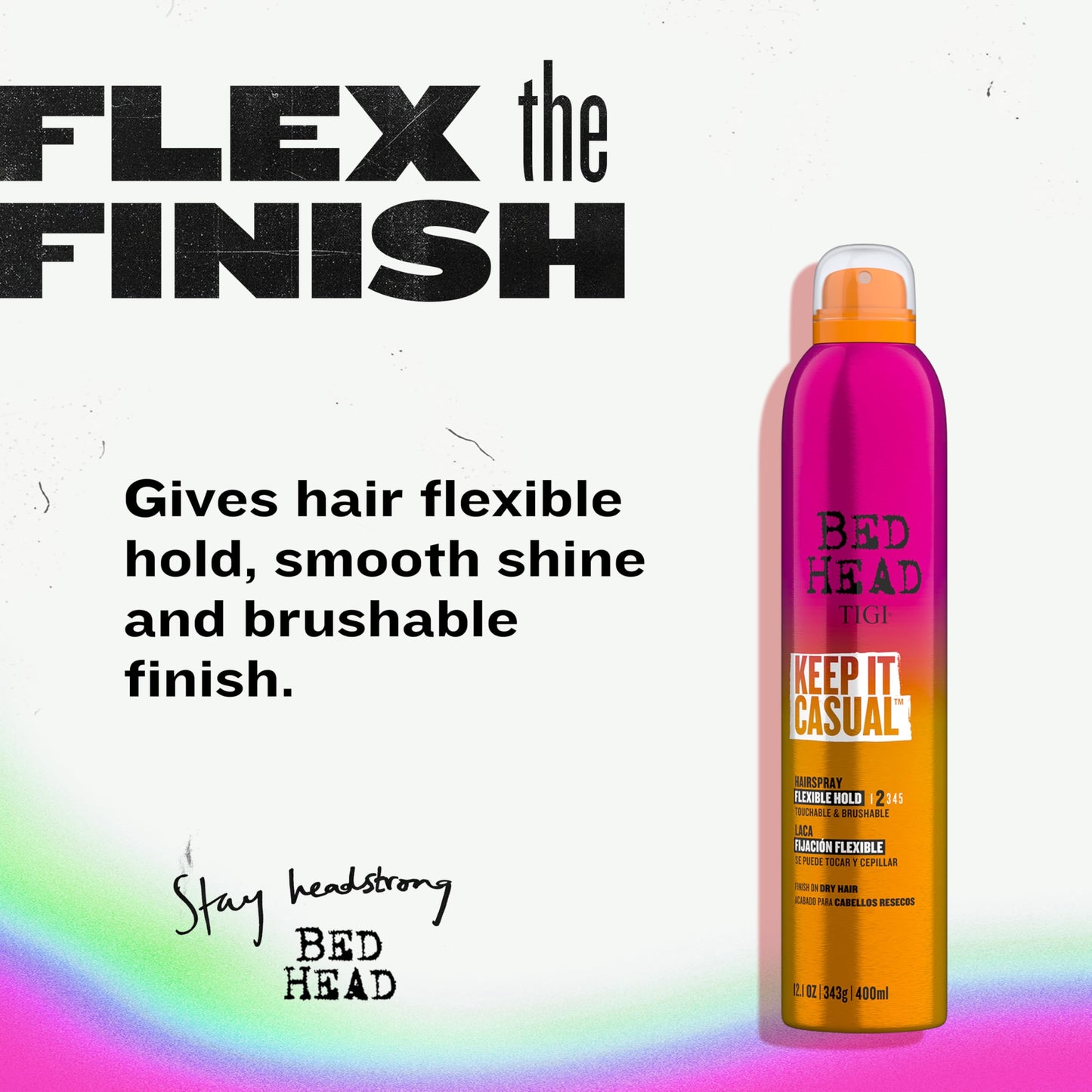 TIGI Bed Head Keep It Casual Hair Spray, Flexible Hold with Brushable Finish for Frizz and Static Control, 9.1 oz