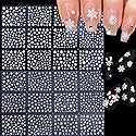 24 Sheets Snowflakes Nail Art Stickers Decals Christmas Nail Decals 3D Snowflake Self-Adhesive Nail Designs White and Sliver Winter Nail Art Supplies