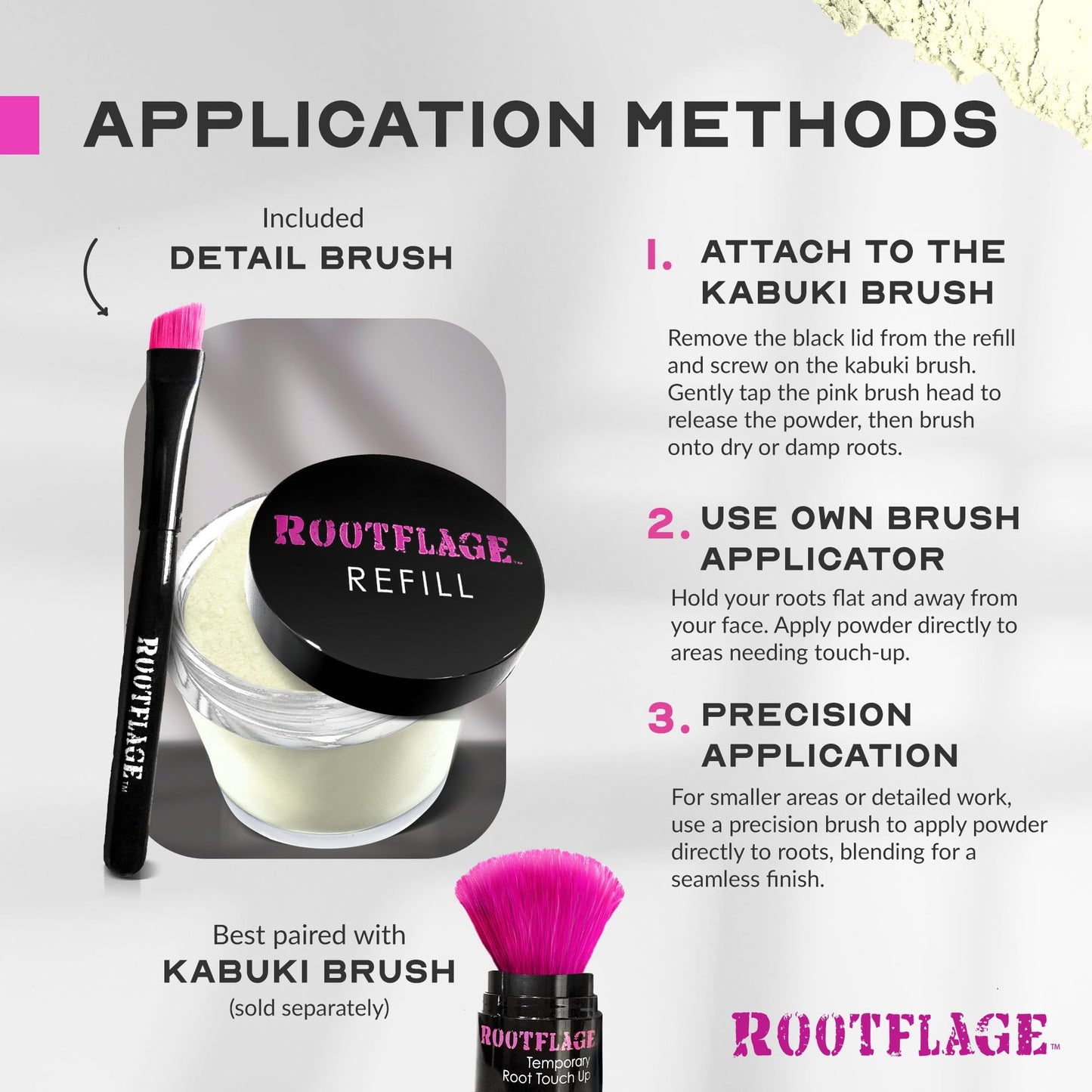Rootflage Instant Blonde Root Touch Up - Temporary Hair Color with Thinning Hair Concealer and Brush (02 Light Blonde)