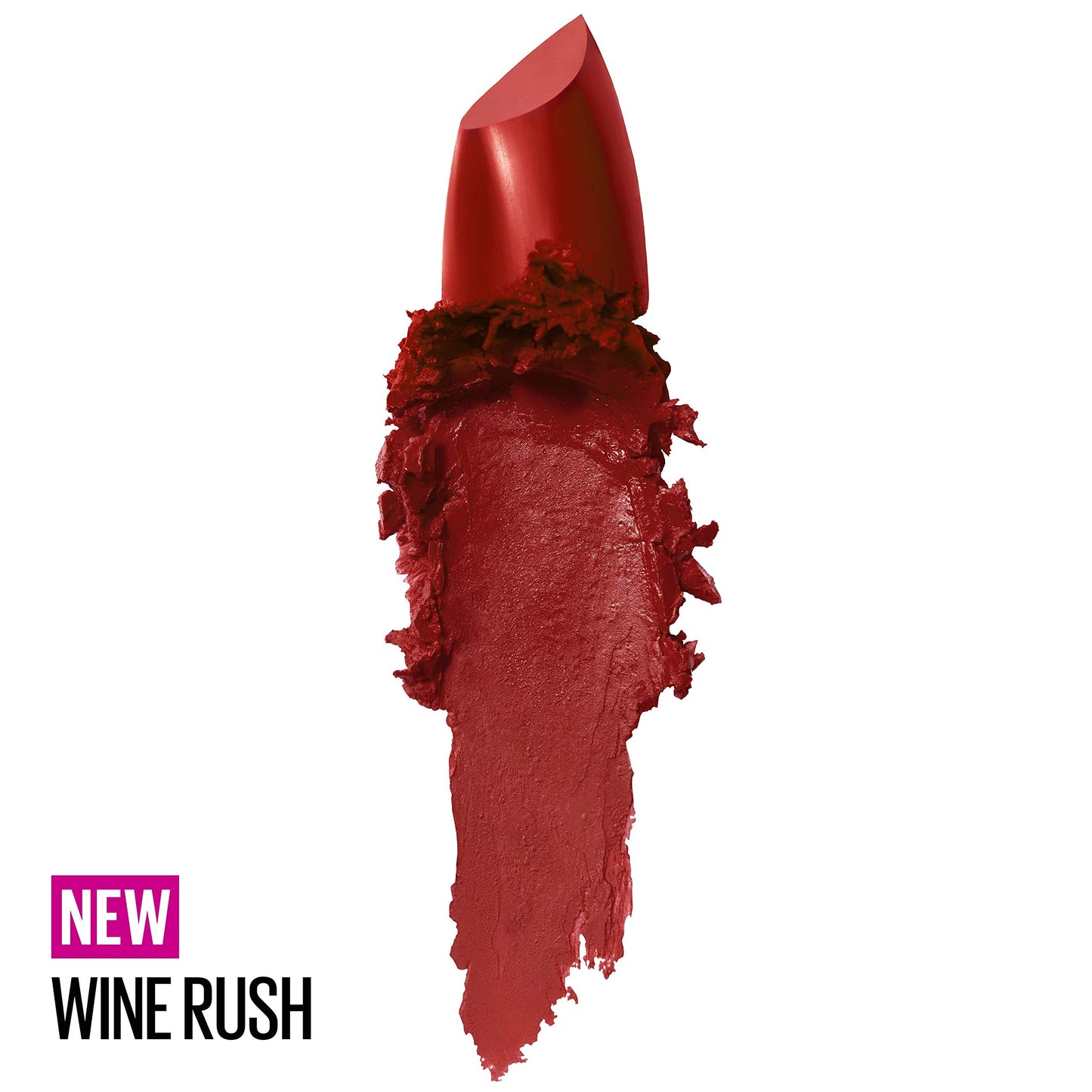 Maybelline Color Sensational Lipstick, Lip Makeup, Cream Finish, Hydrating Lipstick, Nude, Pink, Red, Plum Lip Color, Wine Rush, 0.15 oz; (Packaging
