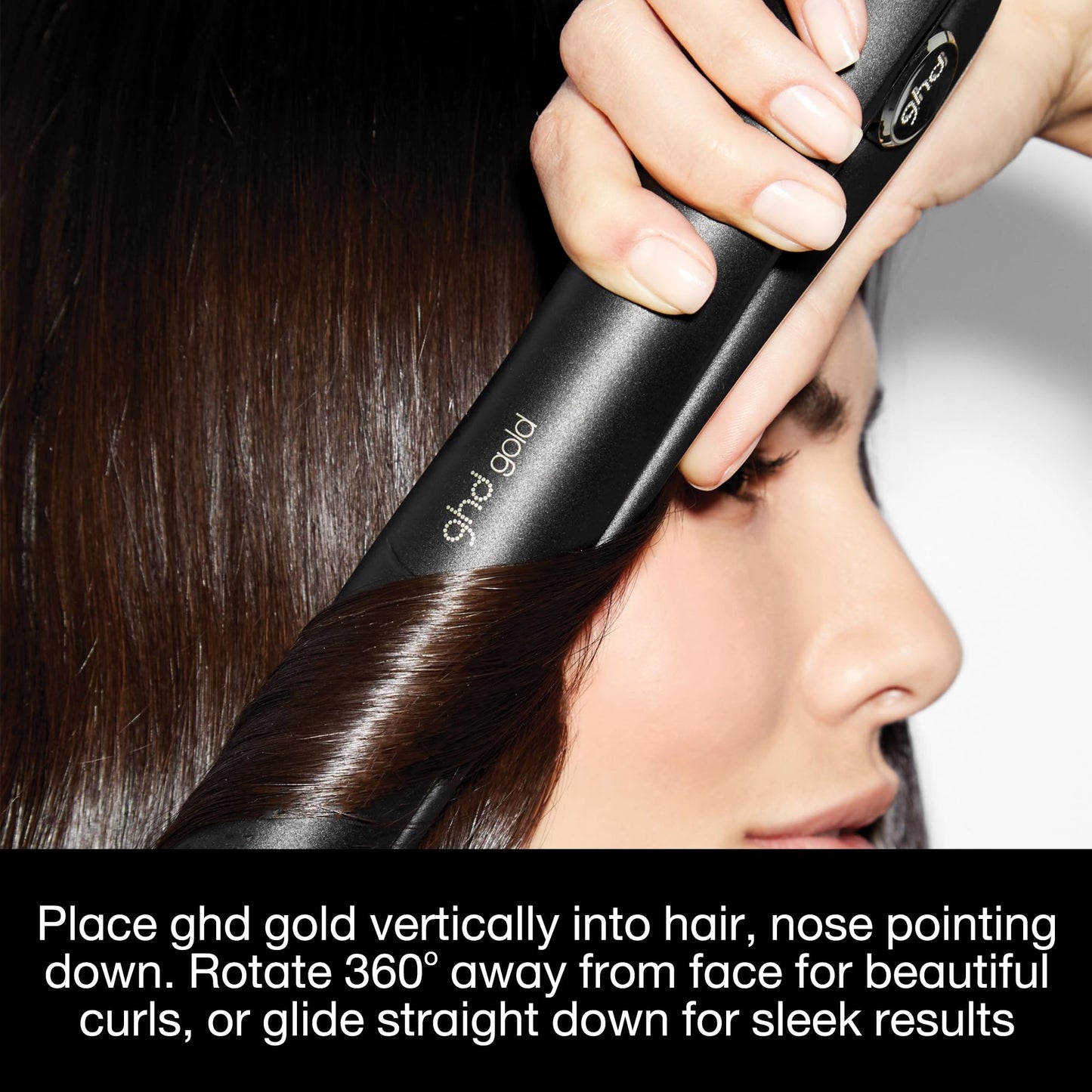 ghd Gold Styler - 1” Ceramic Flat Iron Hair Straightener - Dual-Zone Technology for Sleek Styles, Curls and Waves - 25s Heat-Up, 365ºF Safer Styling