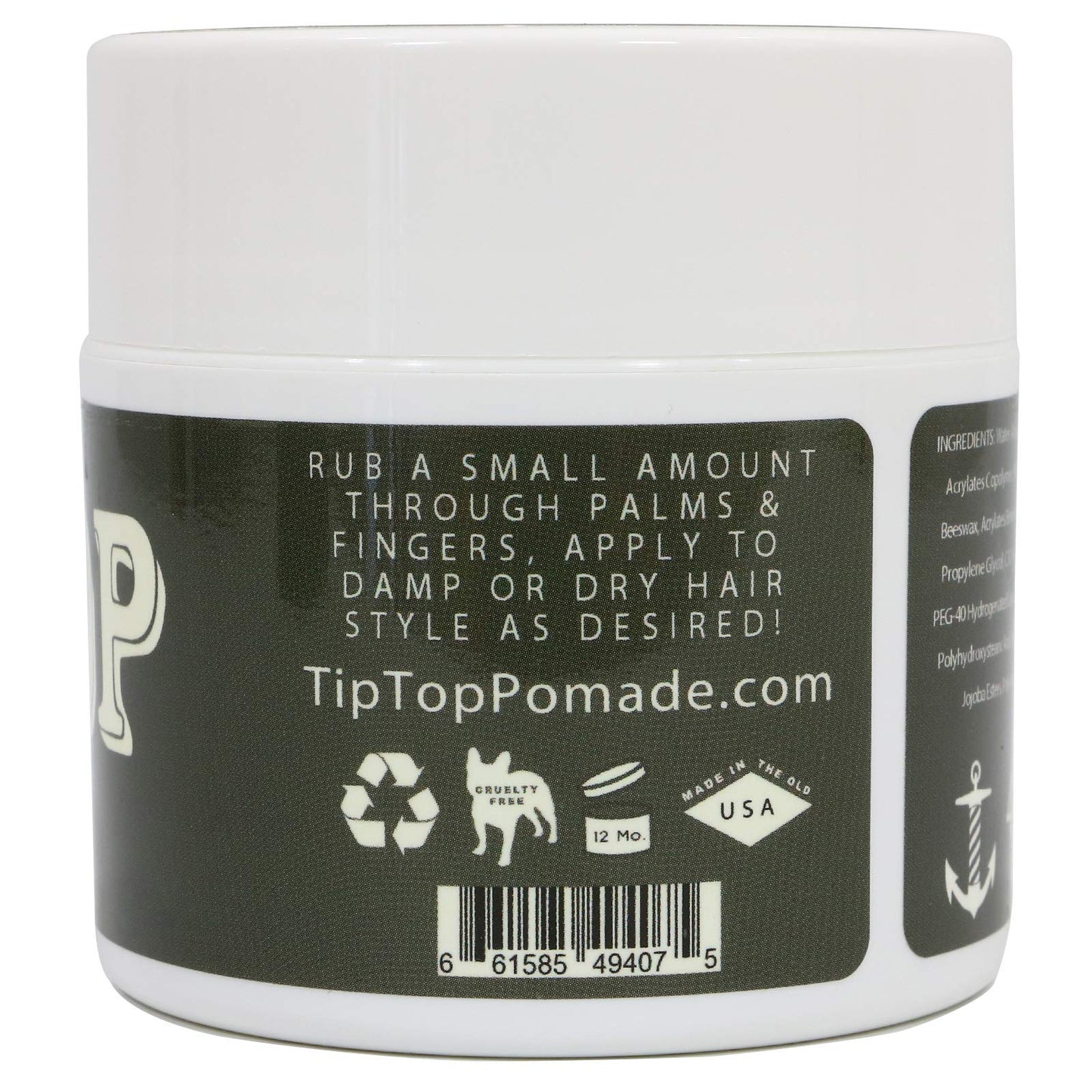 Tip Top Matte Water Based Strong Hold Pomade 4.25oz Pack Of 3
