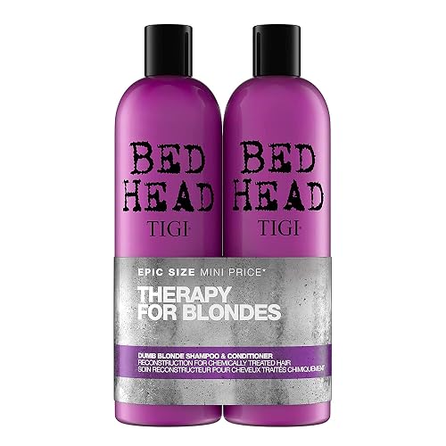 Bed Head by TIGI Dumb Blonde Restoring Shampoo and Conditioner Duo for Damaged Blonde Hair, 25.36 fl oz