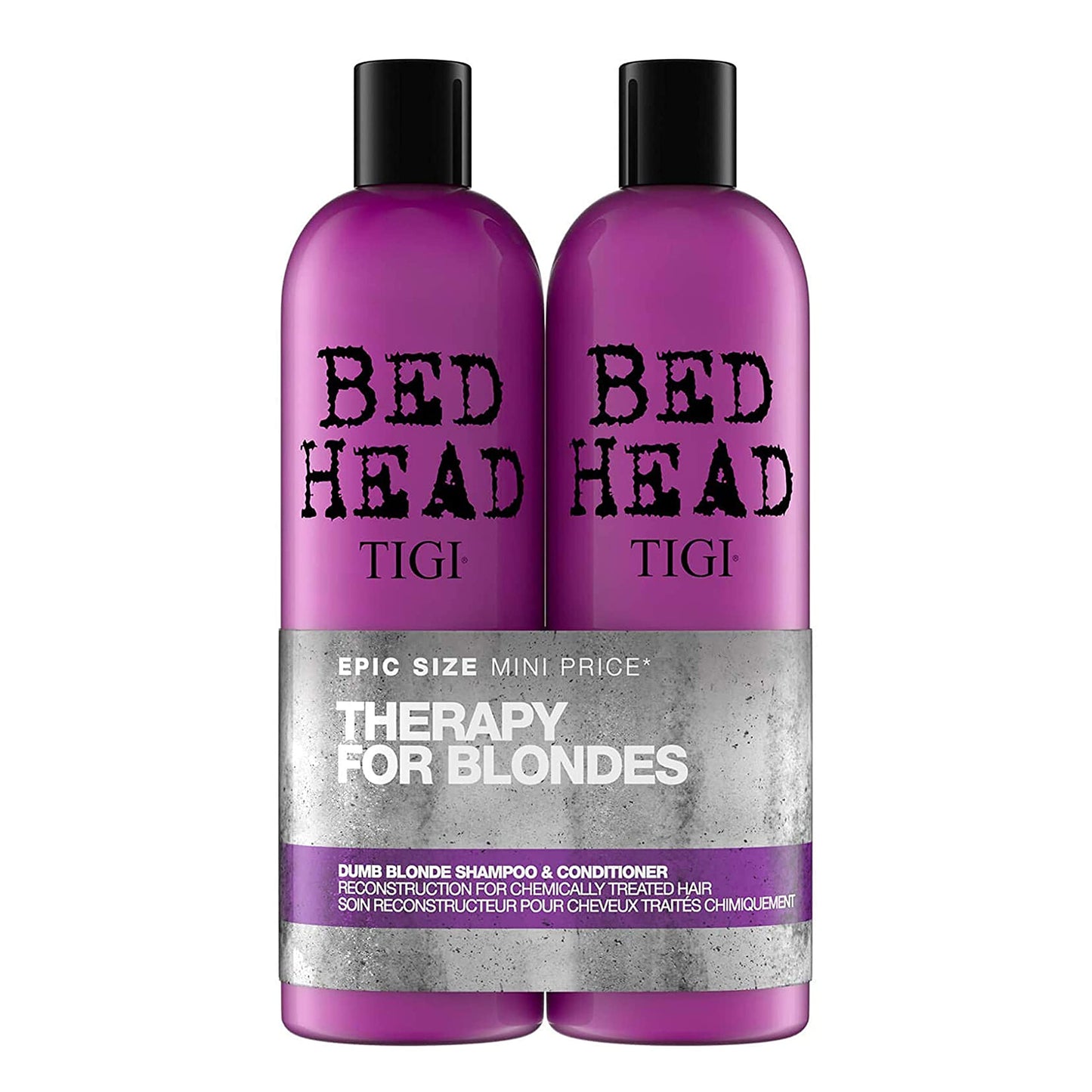 Bed Head by TIGI Dumb Blonde Restoring Shampoo and Conditioner Duo for Damaged Blonde Hair, 25.36 fl oz