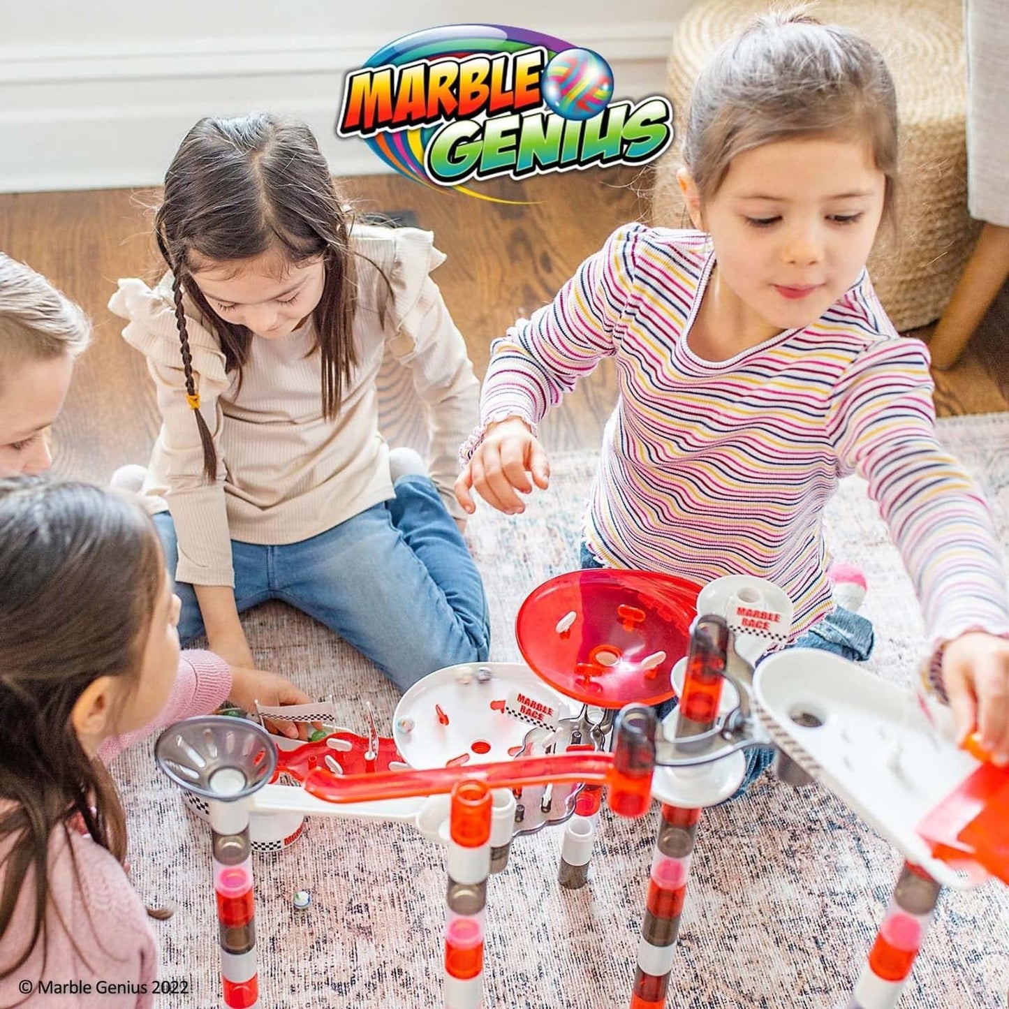 Marble Genius 200pcs Marble Run Racing Set – STEM Marble Maze Tower & Race Track Building Toy for Kids, Educational Learning Gift