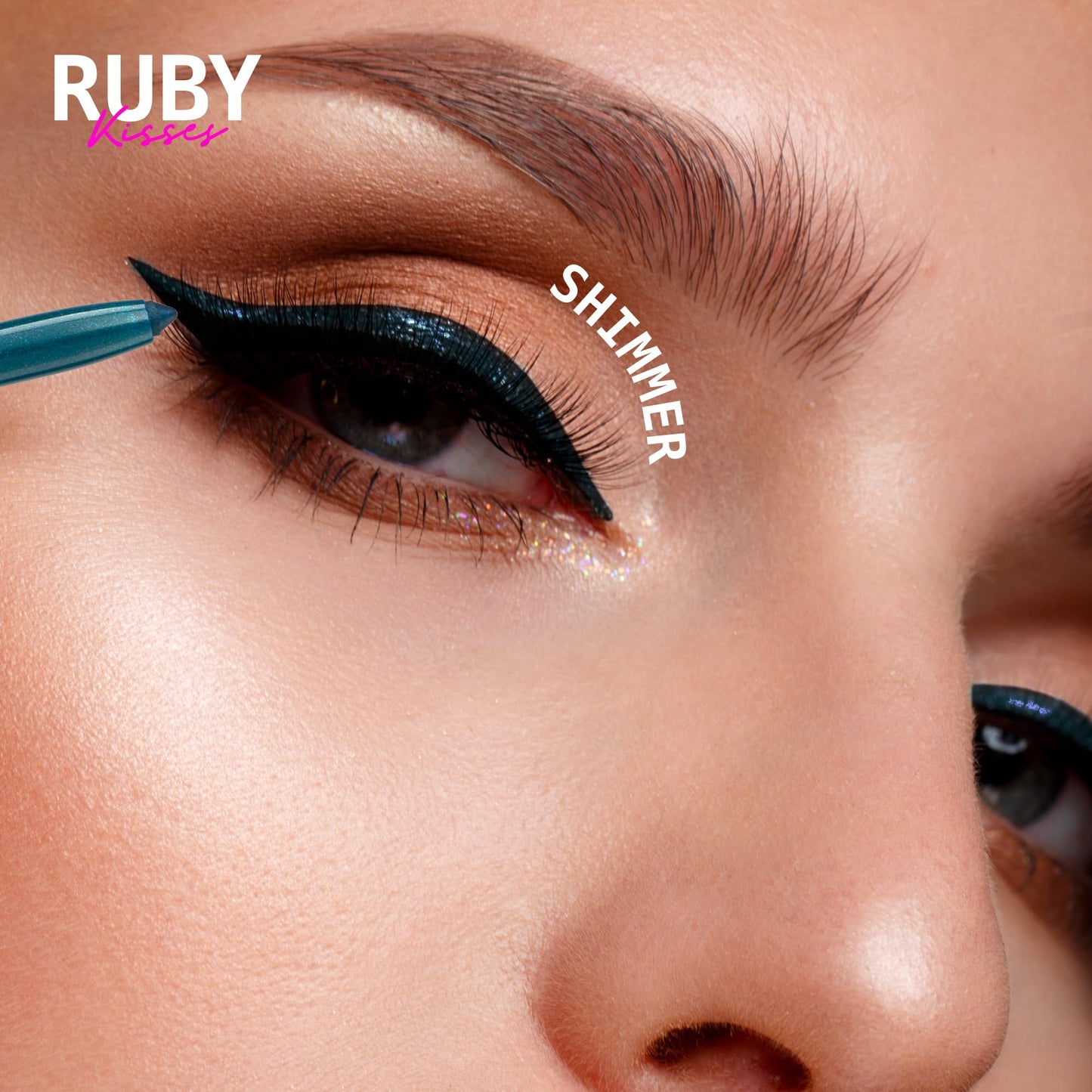 Ruby Kisses Pencil Eyeliner, Retractable Eyeliner, Waterproof, Smudge-Proof Eye Makeup, High Pigmented, 24H Long Lasting Eyepencil (Rich Teal Blue)