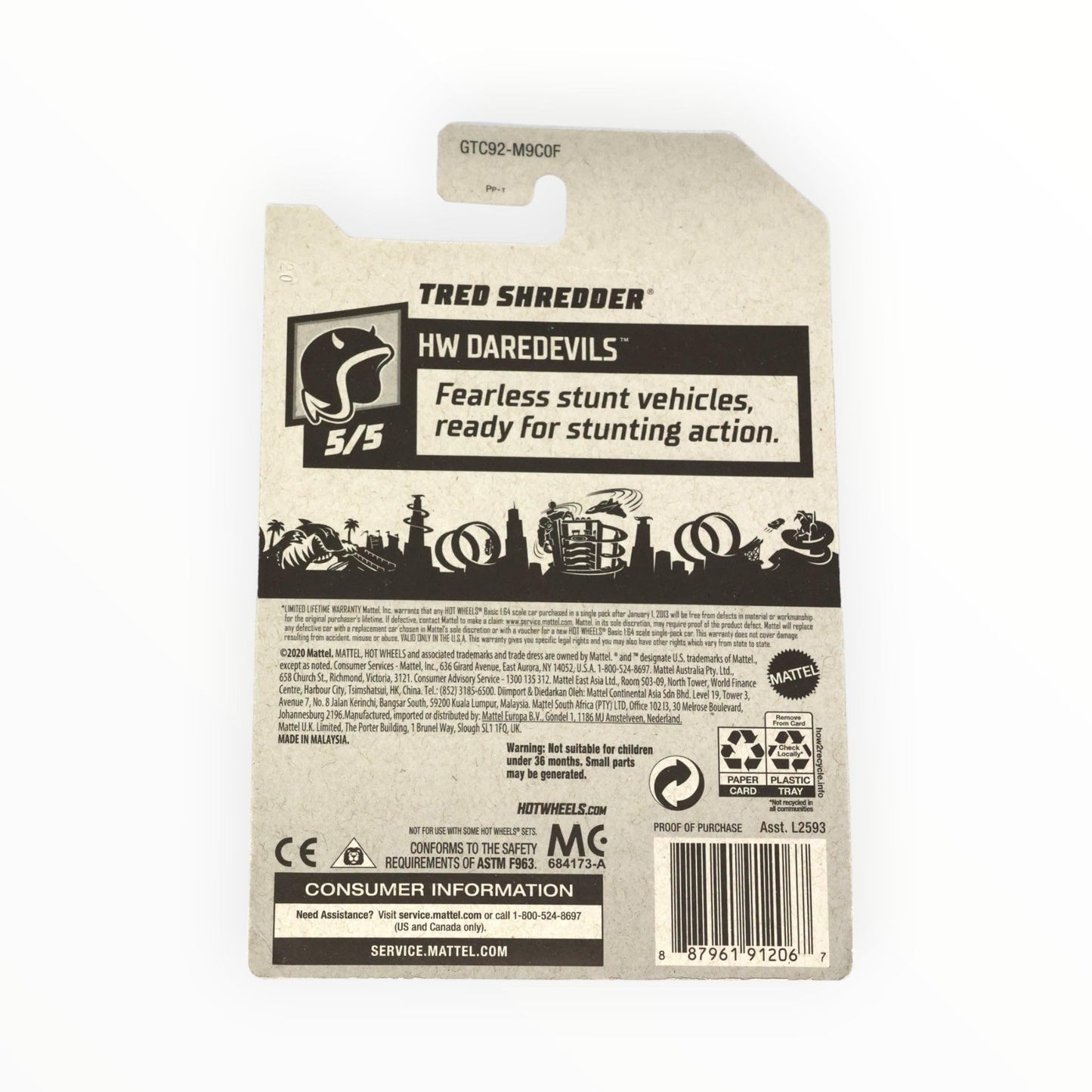 Hot Wheels Tred Shredder - Daredevils 136/250 - Blue