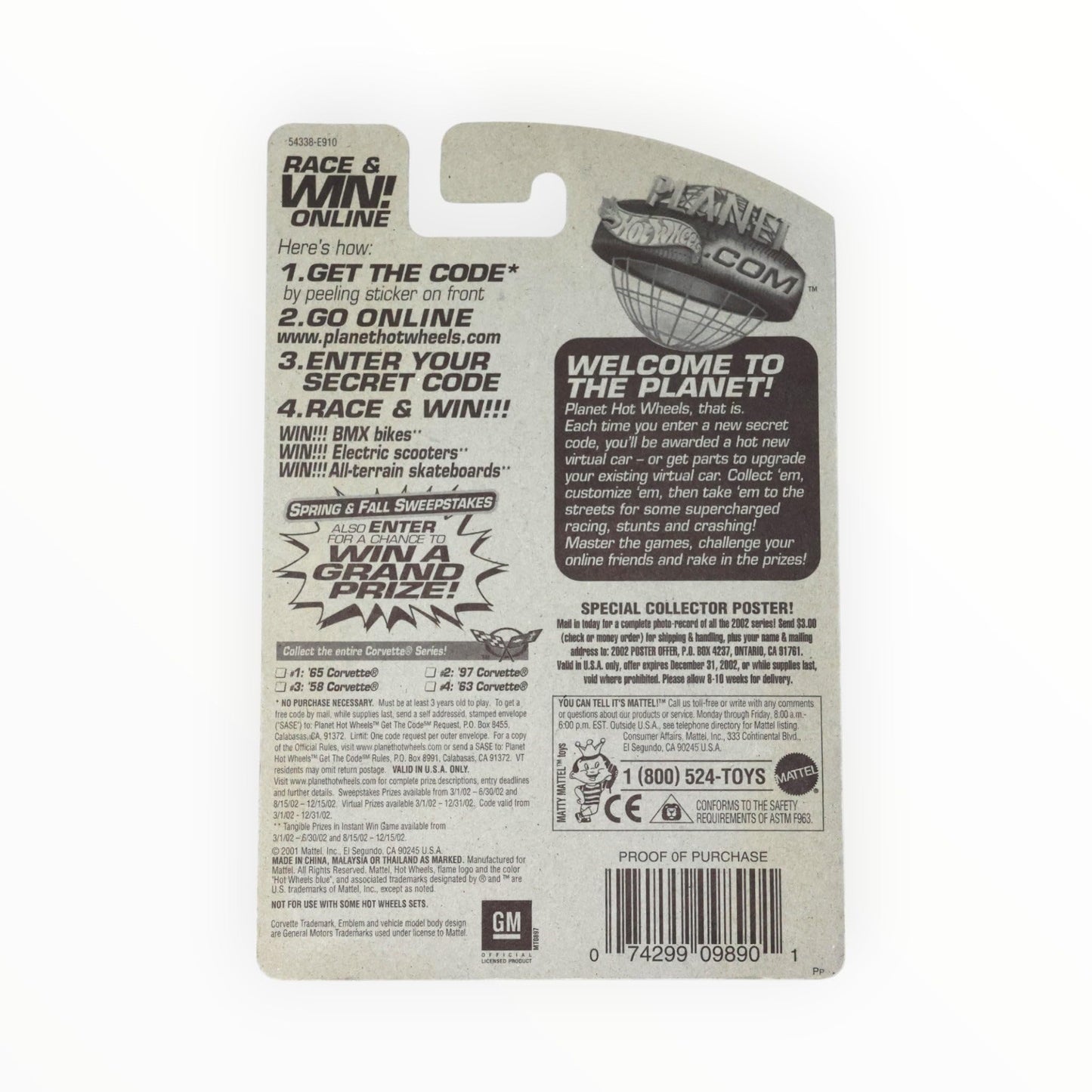 Hot Wheels 2002-068 '97 Corvette 2/4 1997 1:64 Scale