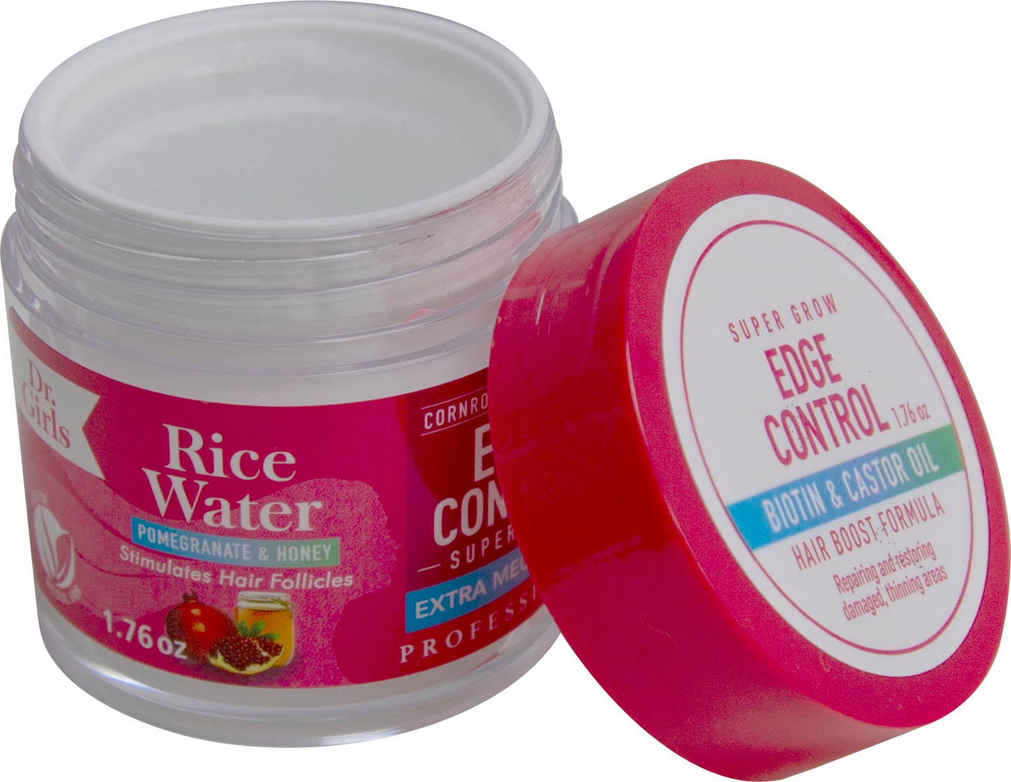 R&B COLLECTION INC 3 Pack Dr Girls Edge Control-1.76oz/ Pomegranate & Honey Scent/No Flaking/No Residue/Extra Mega Hold