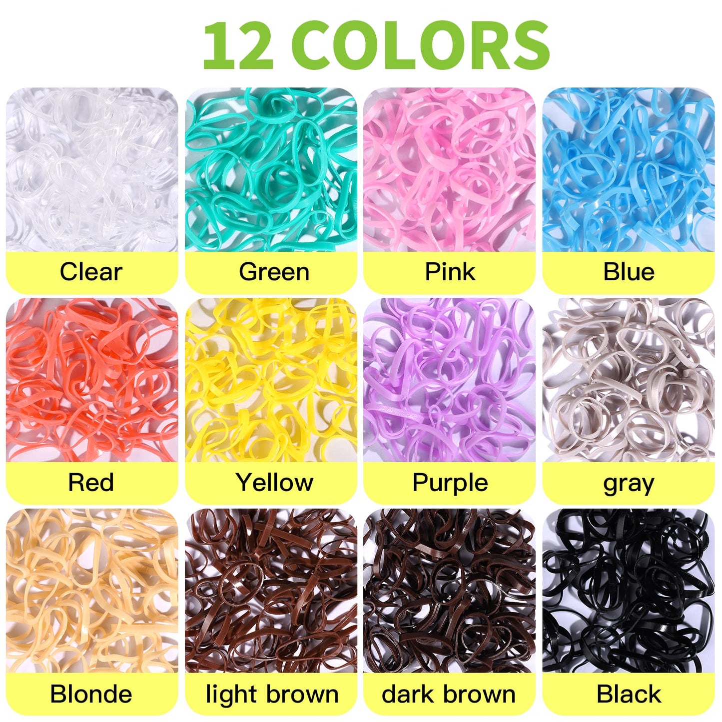 YGDZ Elastic Hair Bands, 1500 pcs Hair Ties, Small Ponytail Holders, Hair Accessories Set for Girls, Women, Toddler, Ponytail Holders, Colorful Rubber Beauty and Personal Care YGDZ