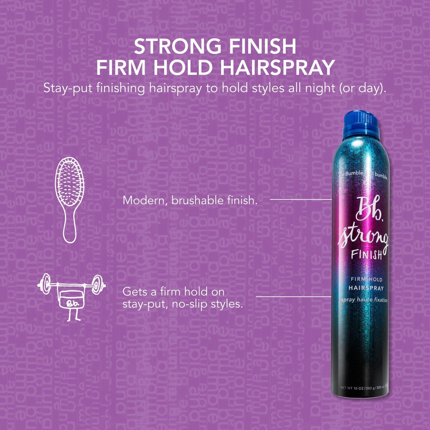 Bumble and bumble. Strong Finish Firm Hold Hairspray | Firm Hold + Brushable Finish | Curly, Wavy, Straight, 10 Ounce