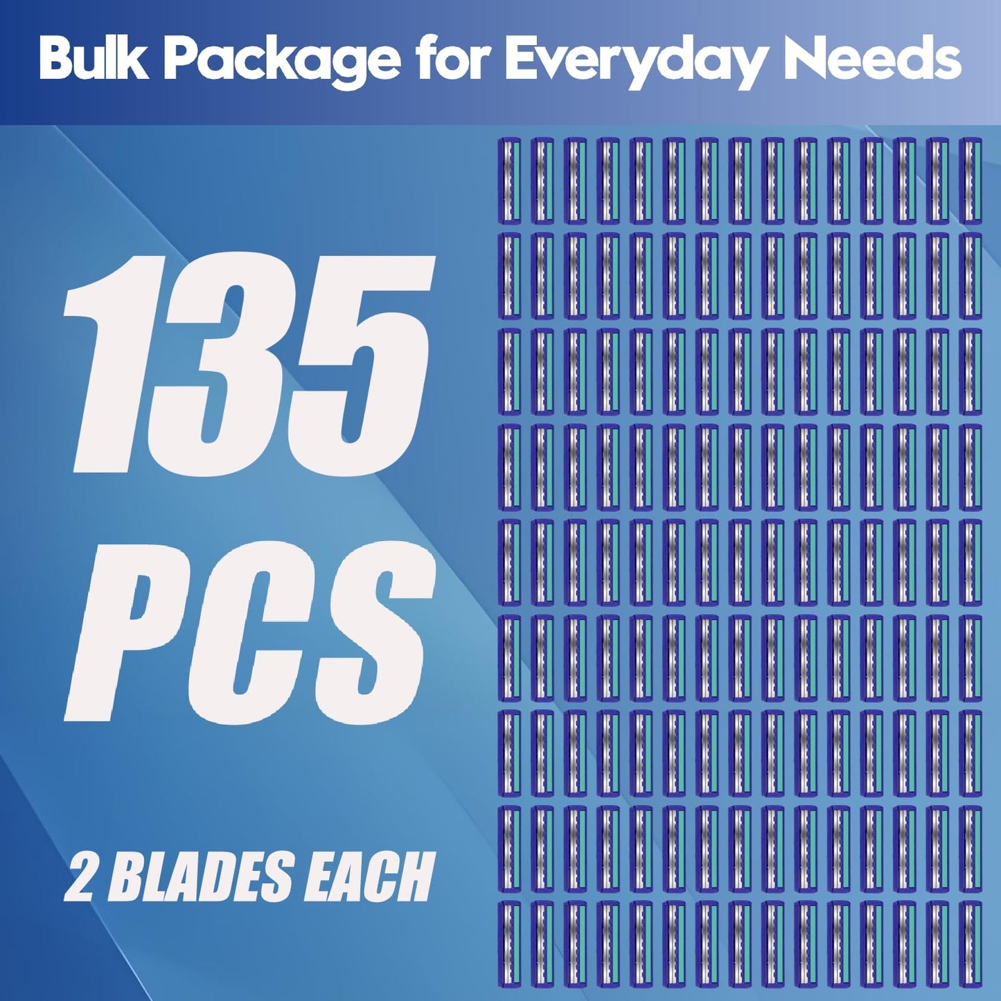 Phafaloop Twin Blade Disposable Razors for Men & Women - Bulk 135 Pack Stainless Steel Shavers with Lubricating Strip, Safety Cap & Non-Slip Handle Beauty and Personal Care Phafaloop