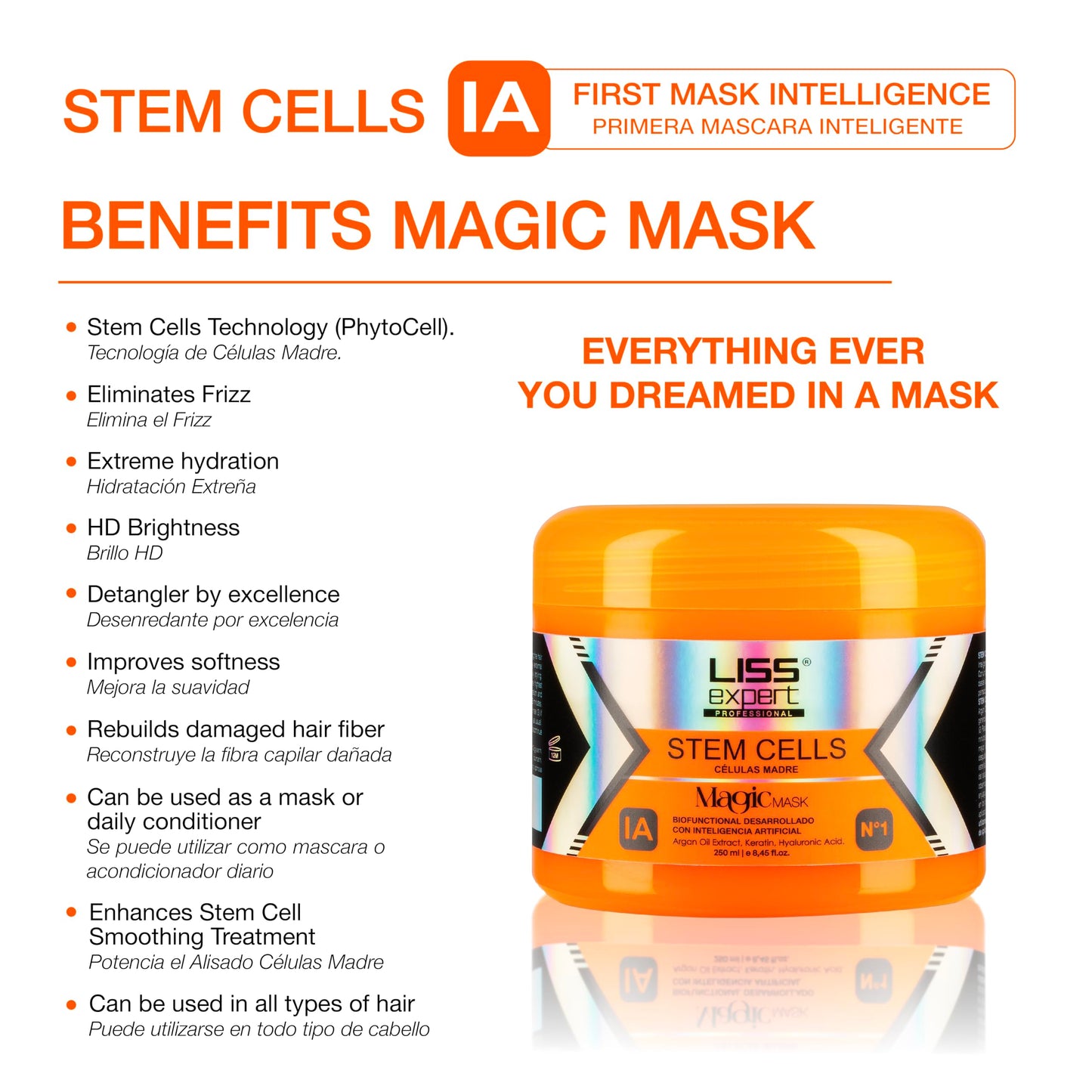 Liss Expert Professional Stem Cells Hair Organic Smoothing Treatment - Post Treatments Packages (8-MAGIC MASK AI)