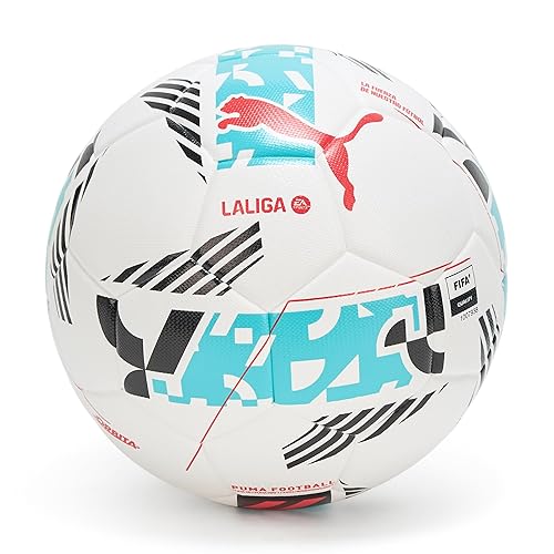 Puma Unisex Orbita LaLiga (FIFA Quality) Soccer Ball, White-Multicolor AH25, 5