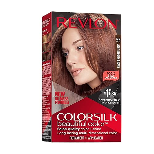Revlon Colorsilk Beautiful Color Permanent Hair Color, Long-Lasting High-Definition Color, Shine & Silky Softness with 100% Gray Coverage, Ammonia