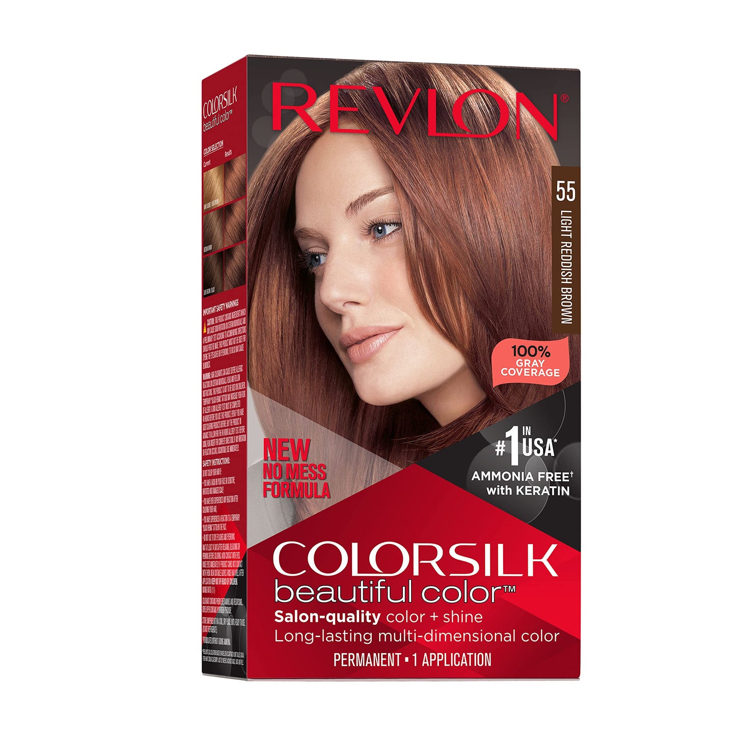 Revlon Colorsilk Beautiful Color Permanent Hair Color, Long-Lasting High-Definition Color, Shine & Silky Softness with 100% Gray Coverage, Ammonia