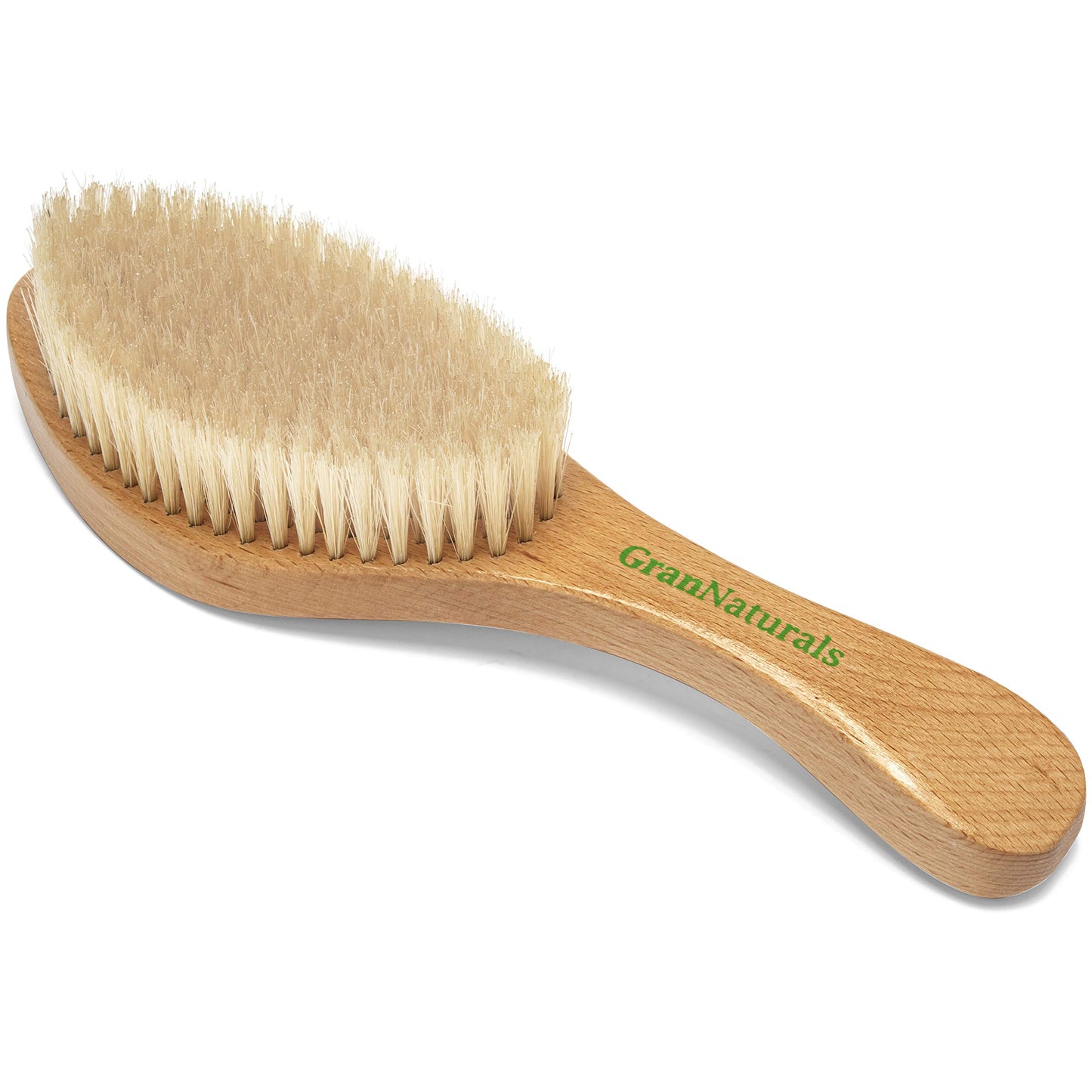 GranNaturals Soft Bristle Hair Brush - Curved Boar Bristle Vintage Style Hairbrush for 360 Waves, Sleek Slick Back Ponytail & Bun, Smoothing, Fades