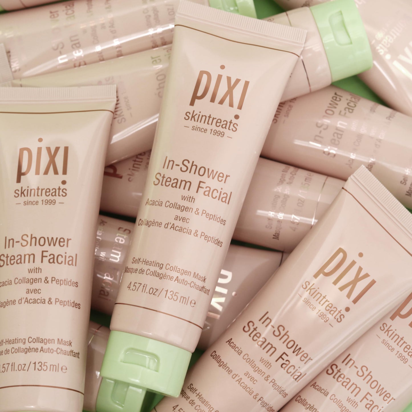 Pixi In-Shower Steam Facial | Gel-to Oil Cleanser for Radiant Skin | Deeply Nourishes, Softens & Tones | Self-heating for Use in Shower or Bath | 4.6