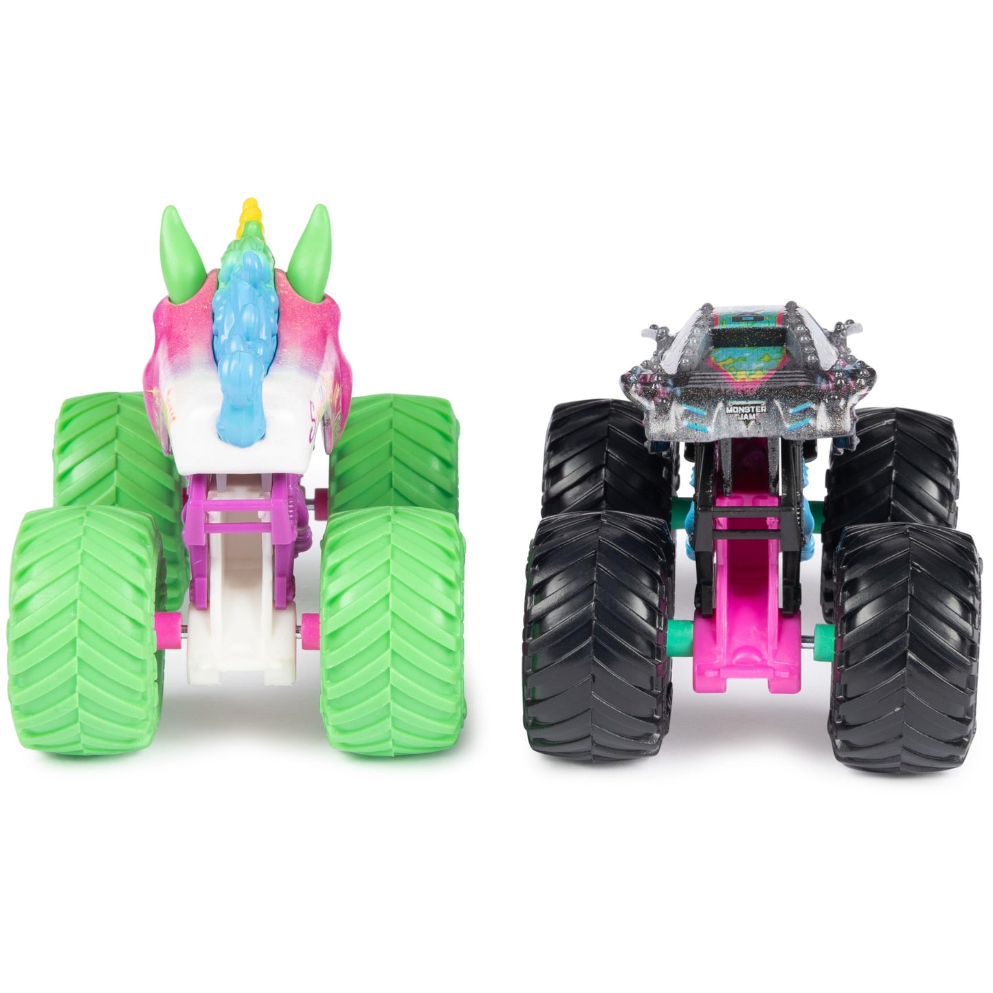 Monster Jam Nitro Neon 1:64 Scale Die-Cast Trucks – Sparkle Smash vs Max-D, Official Monster Trucks Toys for Kids Ages 3+
