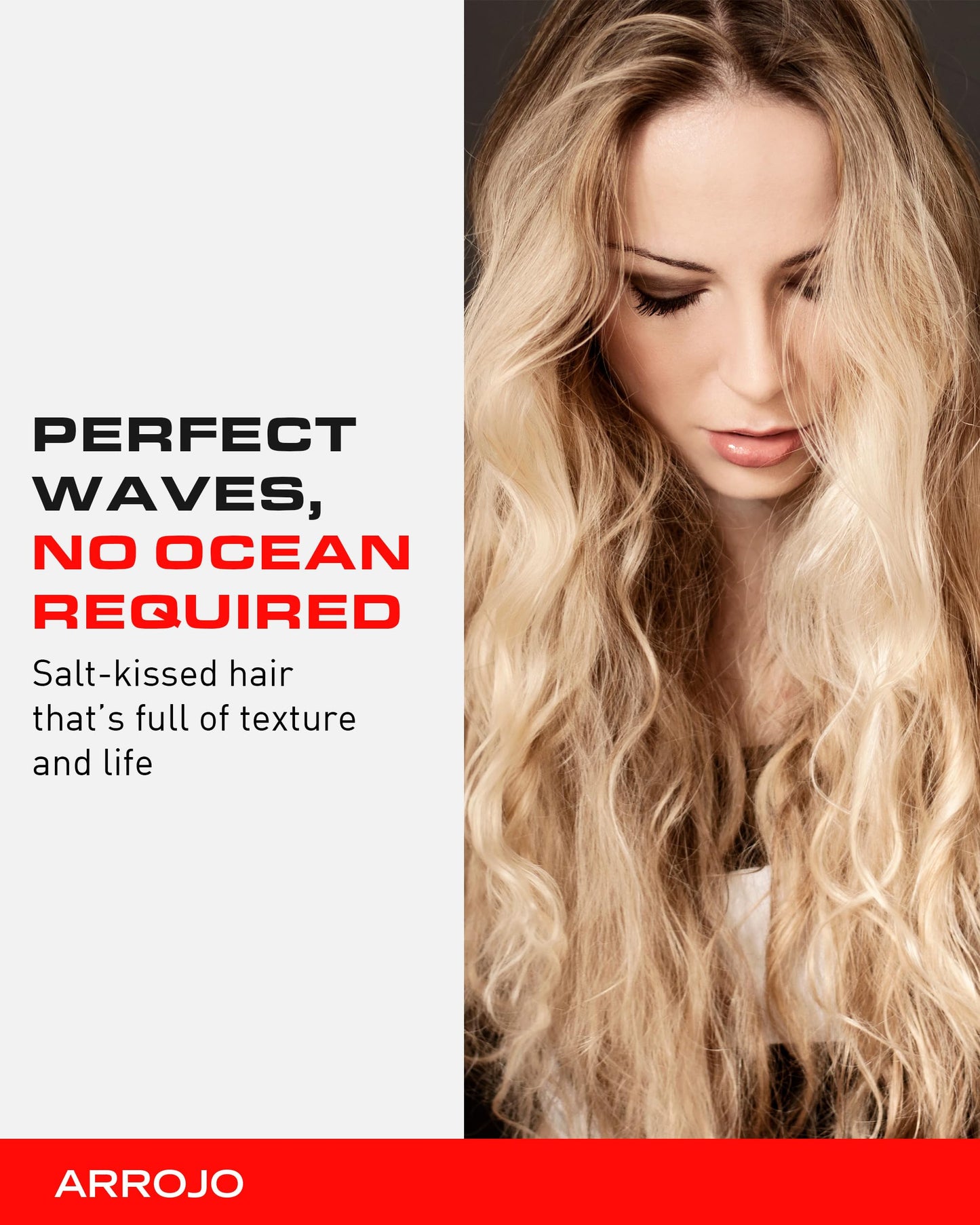 Arrojo Wave Mist Sea Salt Spray - Sulfate & Paraben-Free Sea Salt Hair Texture Spray - Adds Beach Waves, Volume, & Light Hold for All Hair Types, 8.3