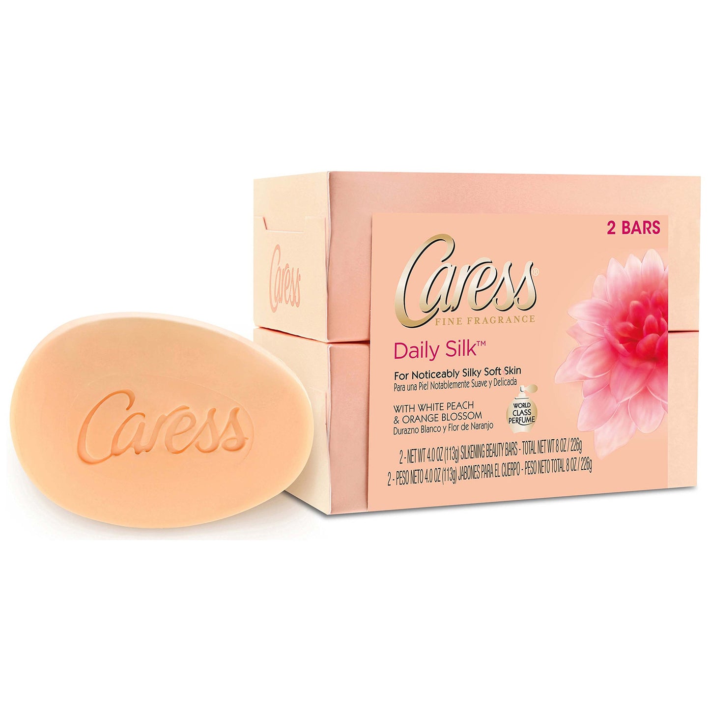 Caress Beauty Bar Soap For Women, Daily Silk With Silk Extract and Floral Oil Essence Moisturizing Body Soap for Silky, Soft Skin, 3.75 oz, 2 Bath Beauty & Personal Care Caress