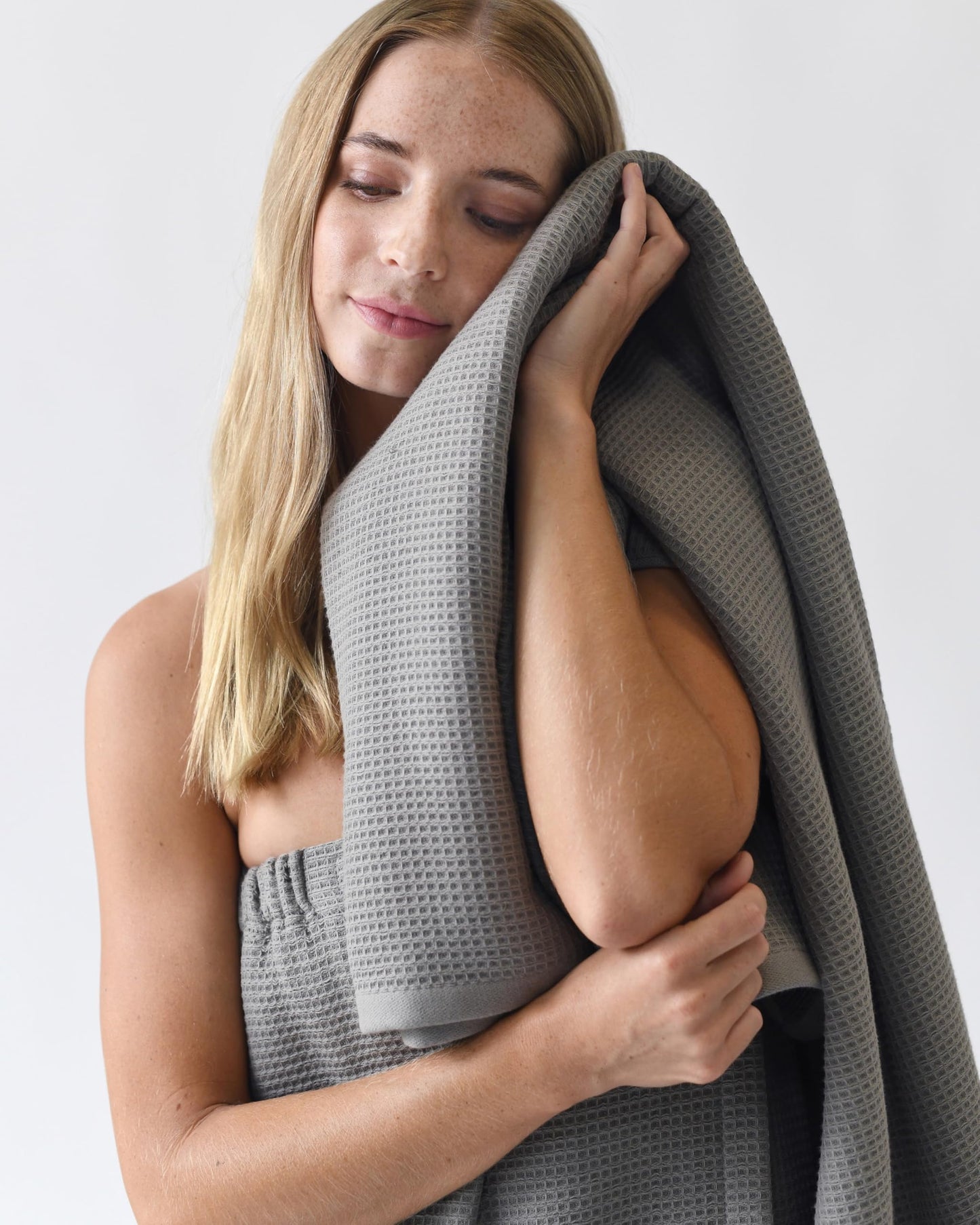 Cozy Earth Waffle Bath Sheets - 60% Cotton 40% Viscose from Bamboo Bath Sheets 40 x 65 Inches - Soft & Absorbent Terry, Reversible Mini Textured…