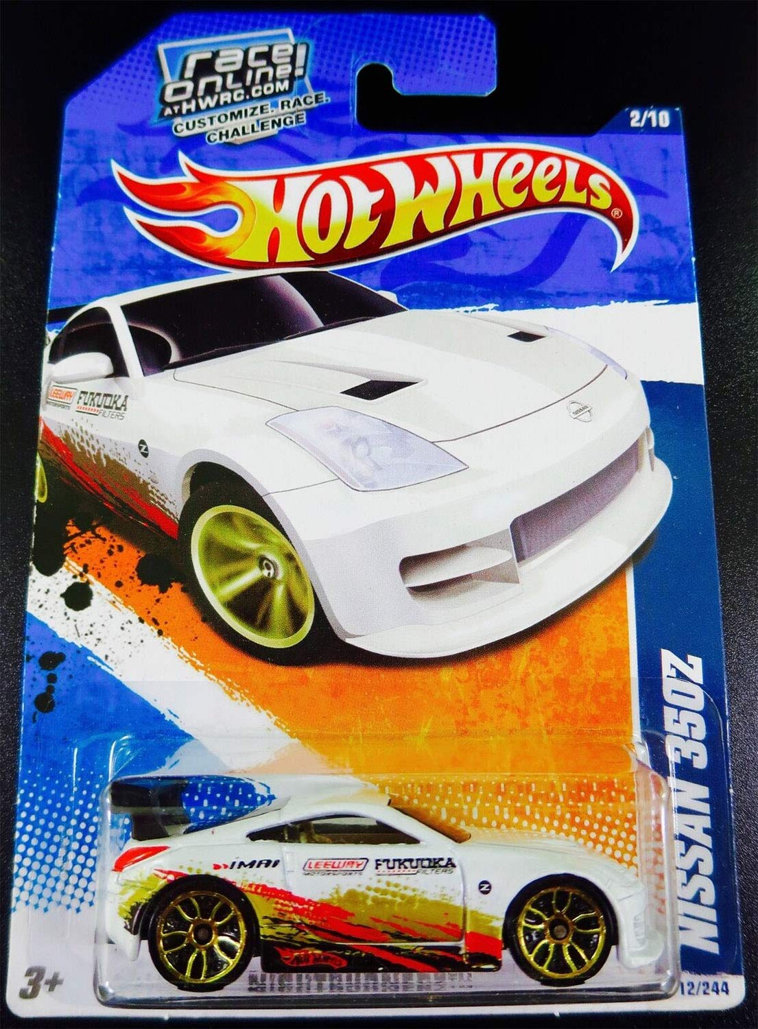 Hot Wheels 2011 Nissan 350Z Nightburnerz Race Online Card 1:64 Scale